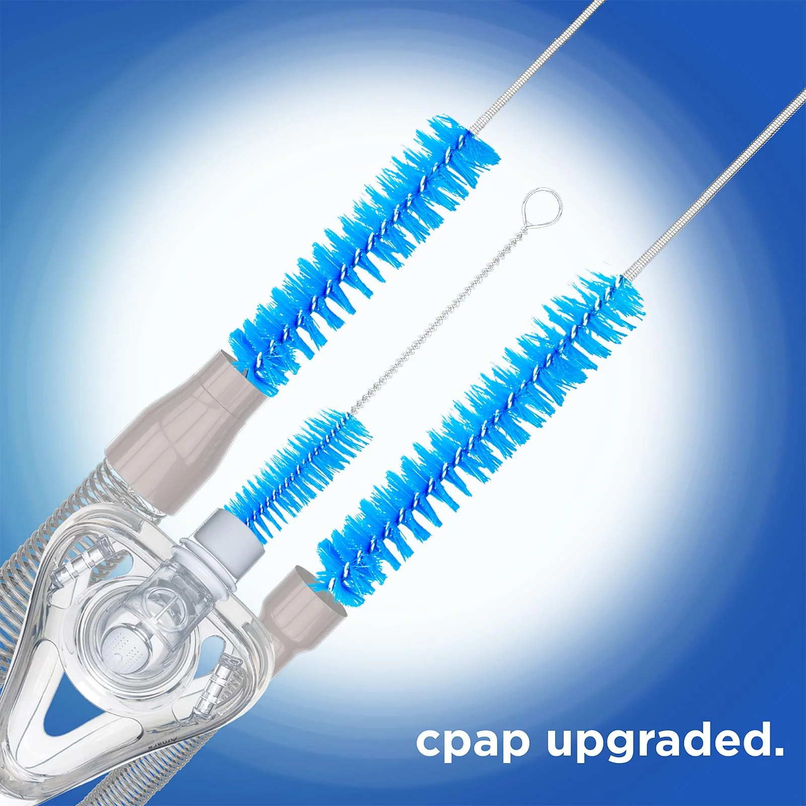 8-in-1 CPAP Cleaner Hose Brush, 2 Pieces CPAP Hose Cleaning Brush, Pipe Brush for CPAP Hoses/Tube/Accessories (Blue) Blue - Image 3
