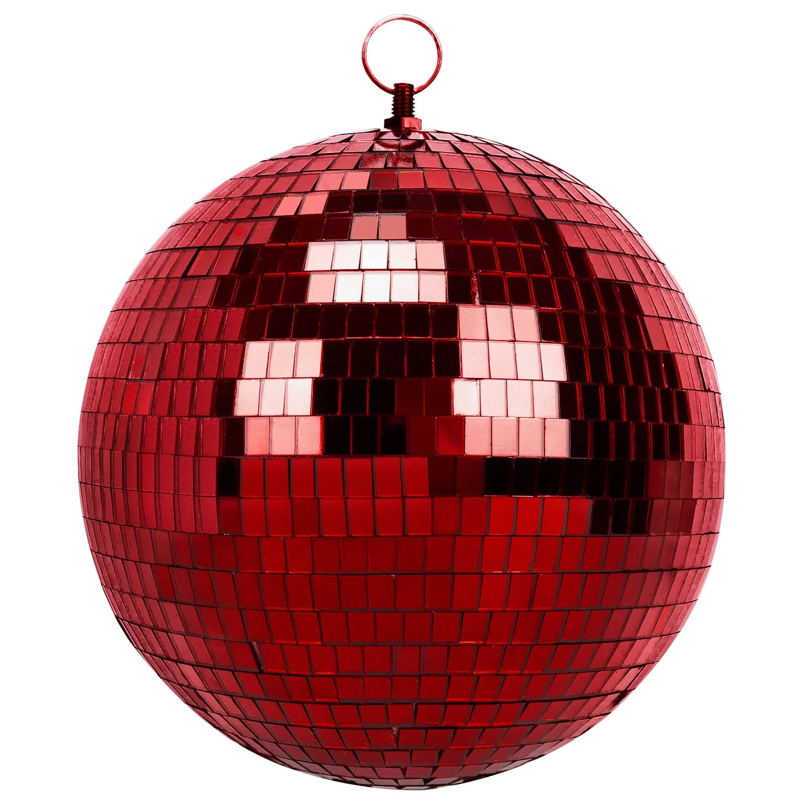 8 Inch Mirror Ball for Disco DJ Club Party Wedding Home Decor, Muscab Disco Ball with Hanging Ring, Red 8 Inch Red-1