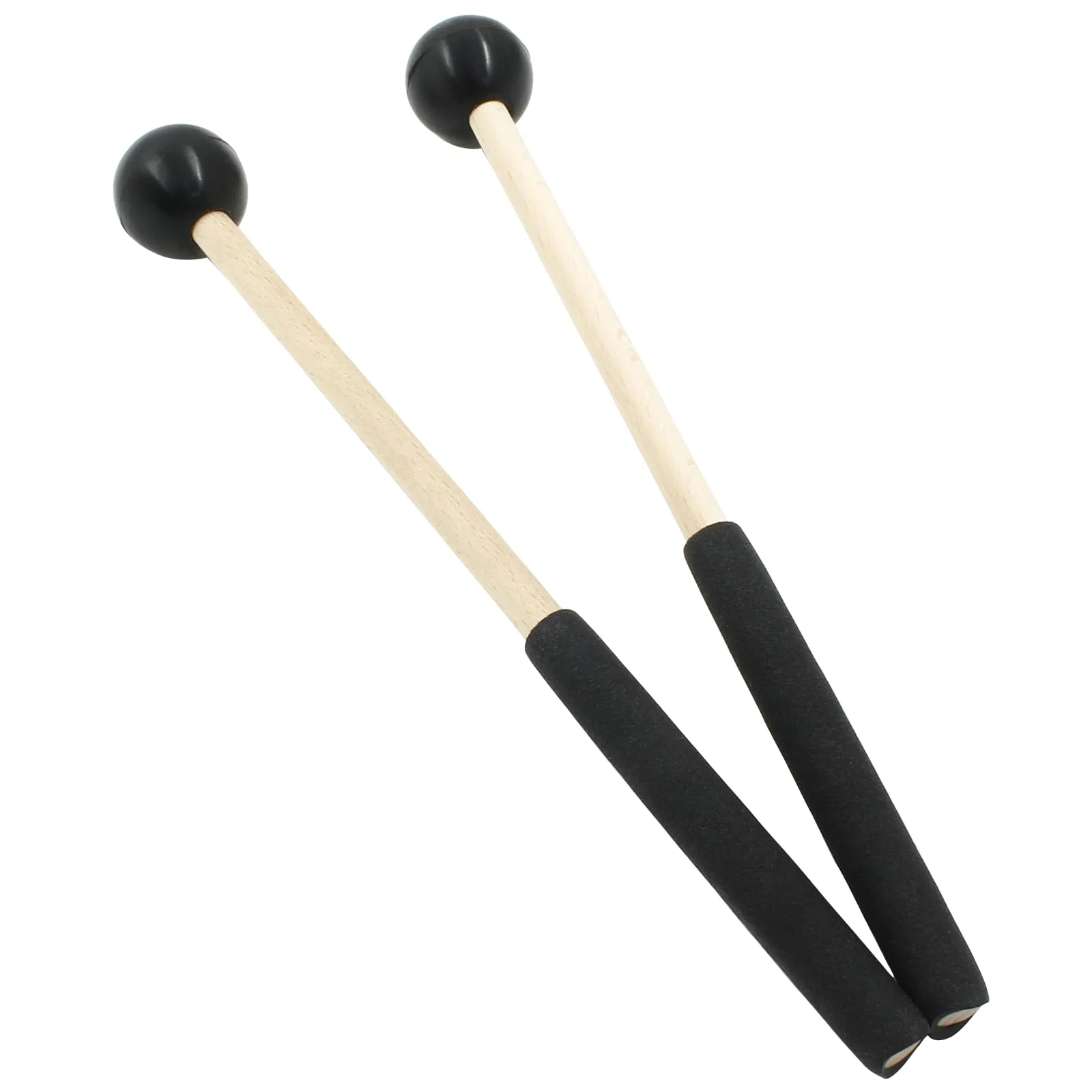 8 Inch Percussion Mallets Stick with Rubber Head and Handle，Wood Drum Mallets for Xylophone,Glockenspiel, Black - Image 3