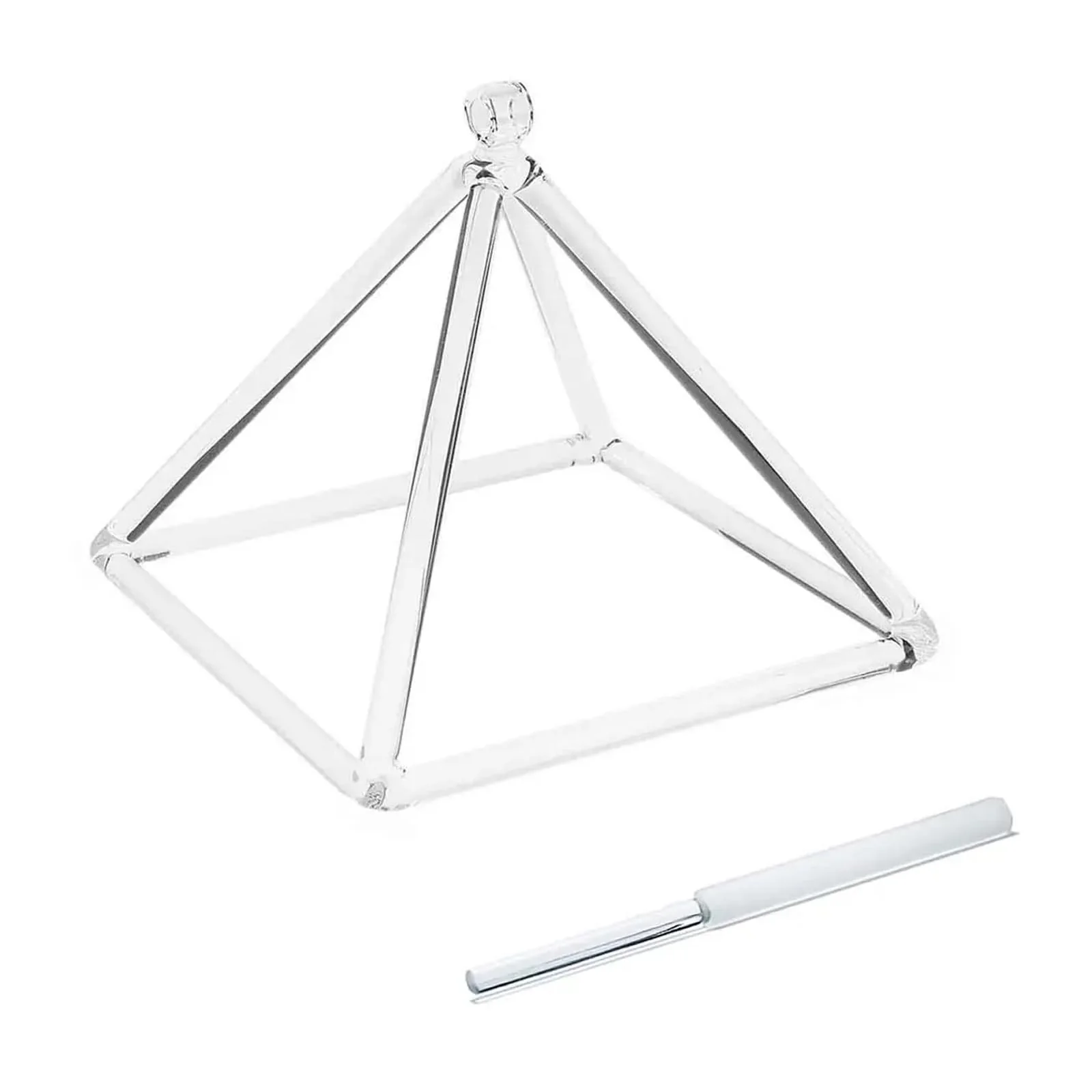 8 Inch Quartz Crystal Singing Pyramid Healing Musical Instrument For Sound Healing Meditation With Crystal Singing Bowl Striker 8 inch