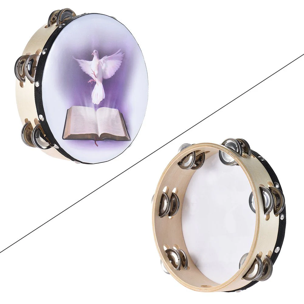 8 inch Tambourine 6 Pairs Double Metal Jingle for Church and Other Holy Occasio - Image 2