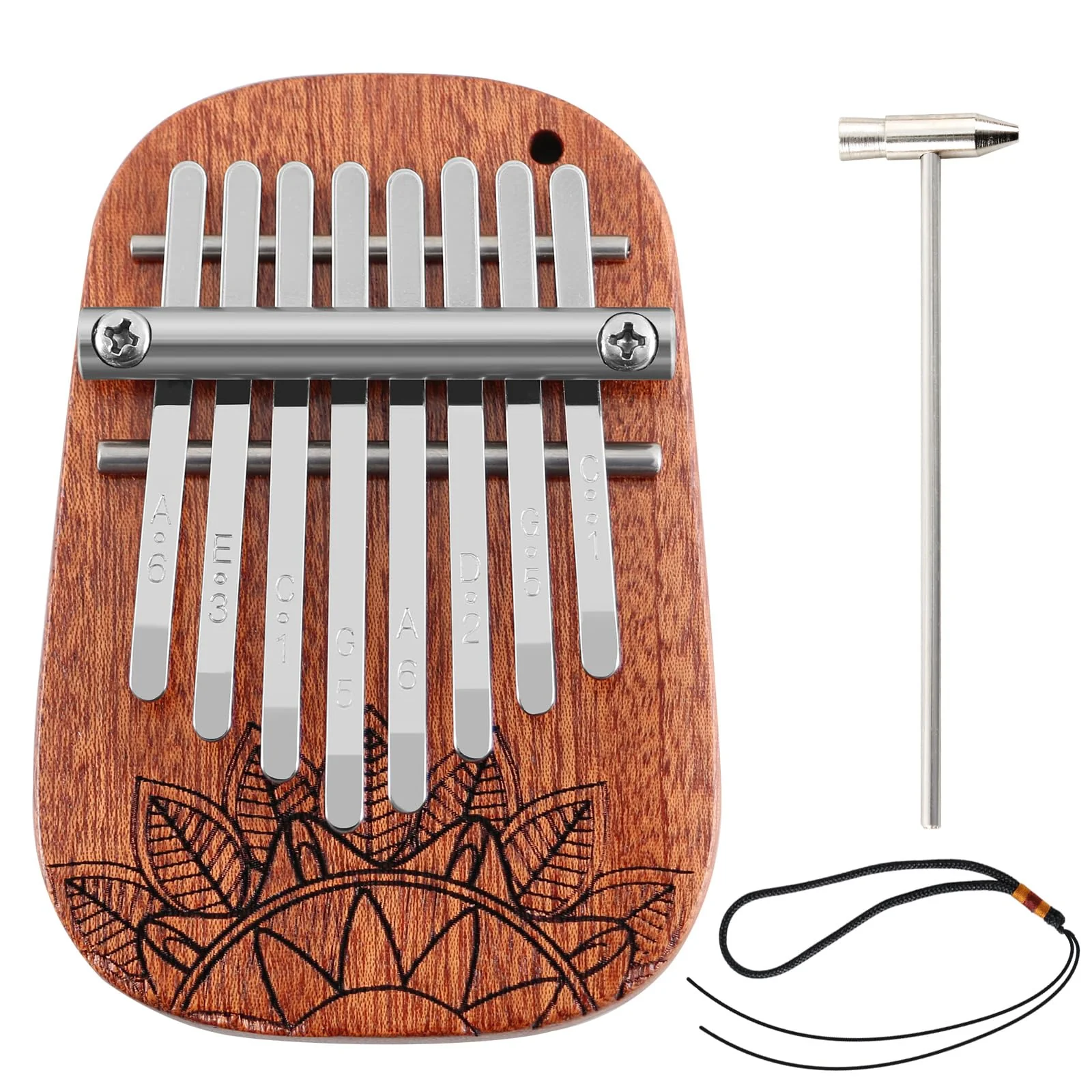 8 Keys Kalimba Mini Kalimba Portable Finger Thumb Piano kalimba 8 key exquisite finger thumb piano for Music Lovers and Adults Christmas Gifts Medium Single