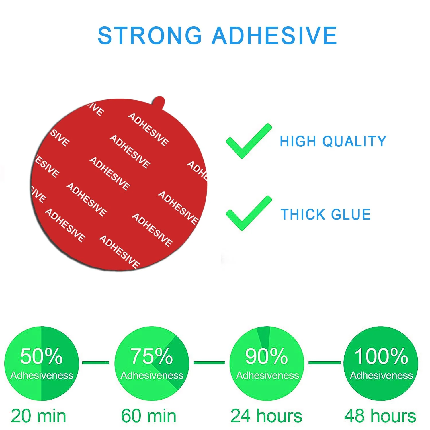 8 Pack 3.15"(80mm) Very High Bond Sticky Adhesive Replacement,Circle Double Sided Pads Gule for Dashboard/Windshield Suction Cup Phone Holder Car DVR Home Suction Hooks GPS Navigation (Red) Red - Image 2