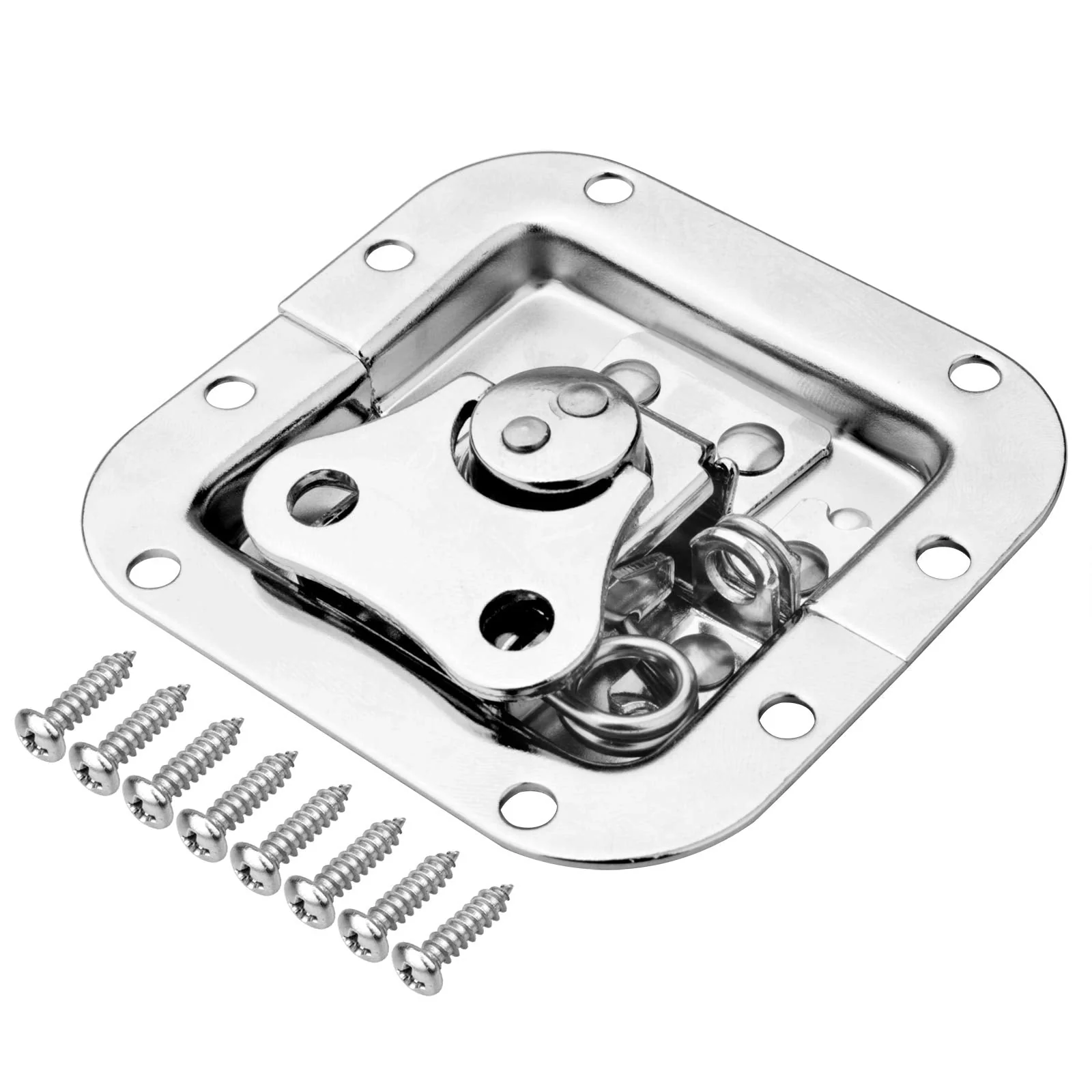 8 Pack Road Flight Case Spring Loaded Recessed, Small Butterfly Twist Latch with Padlockable Feature,125 Degree Openable for Flight Case, PA DJ Rack/Road Case - Image 5