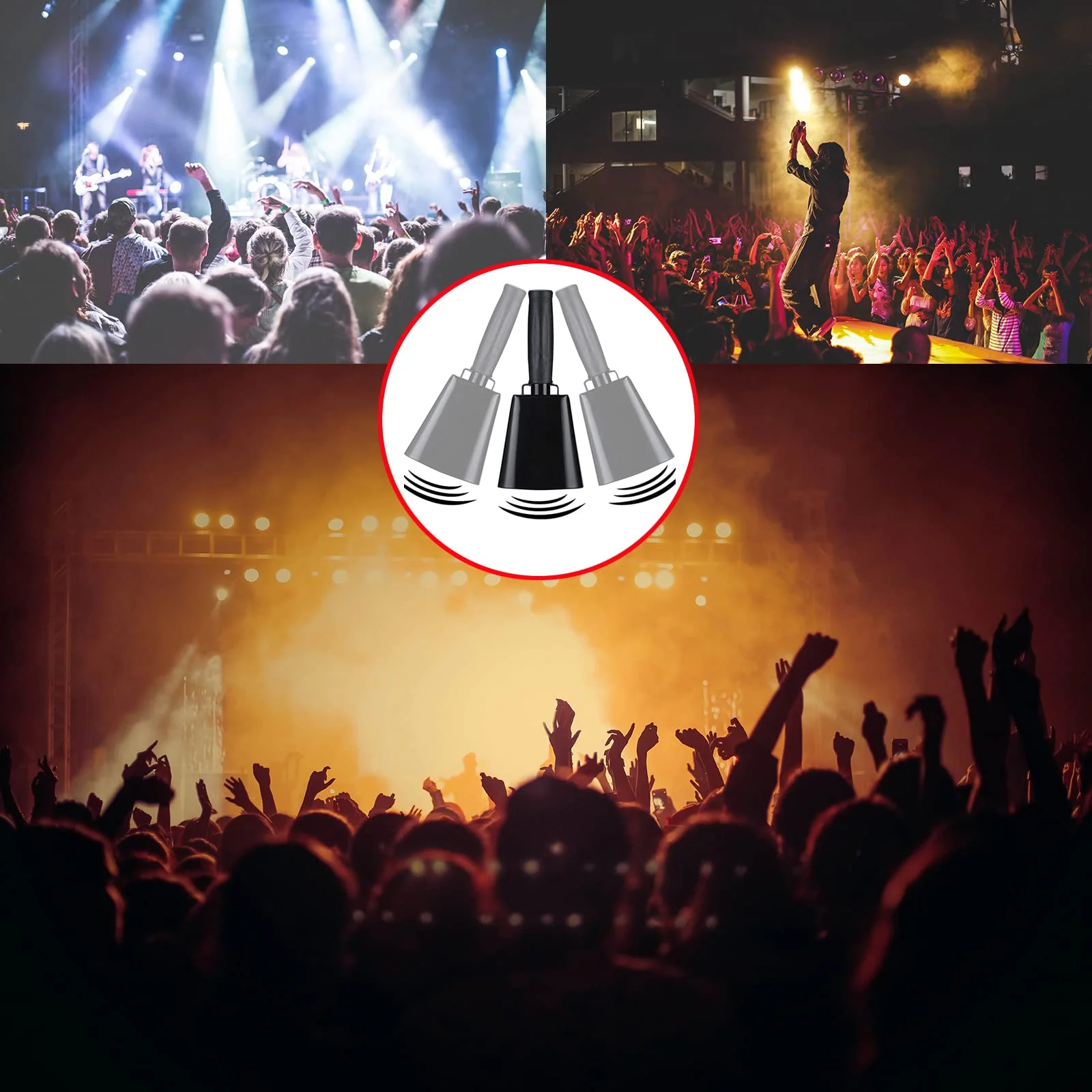 8’’ Steel Cow Bell with Handle, Noise Maker Cowbell, Cheering Loud Hand Call Bell for Sport Events Football Soccer Hockey Baseball Basketball Games Party Concert Graduations School Wedding Farm Ranch 8inch-black - Image 5
