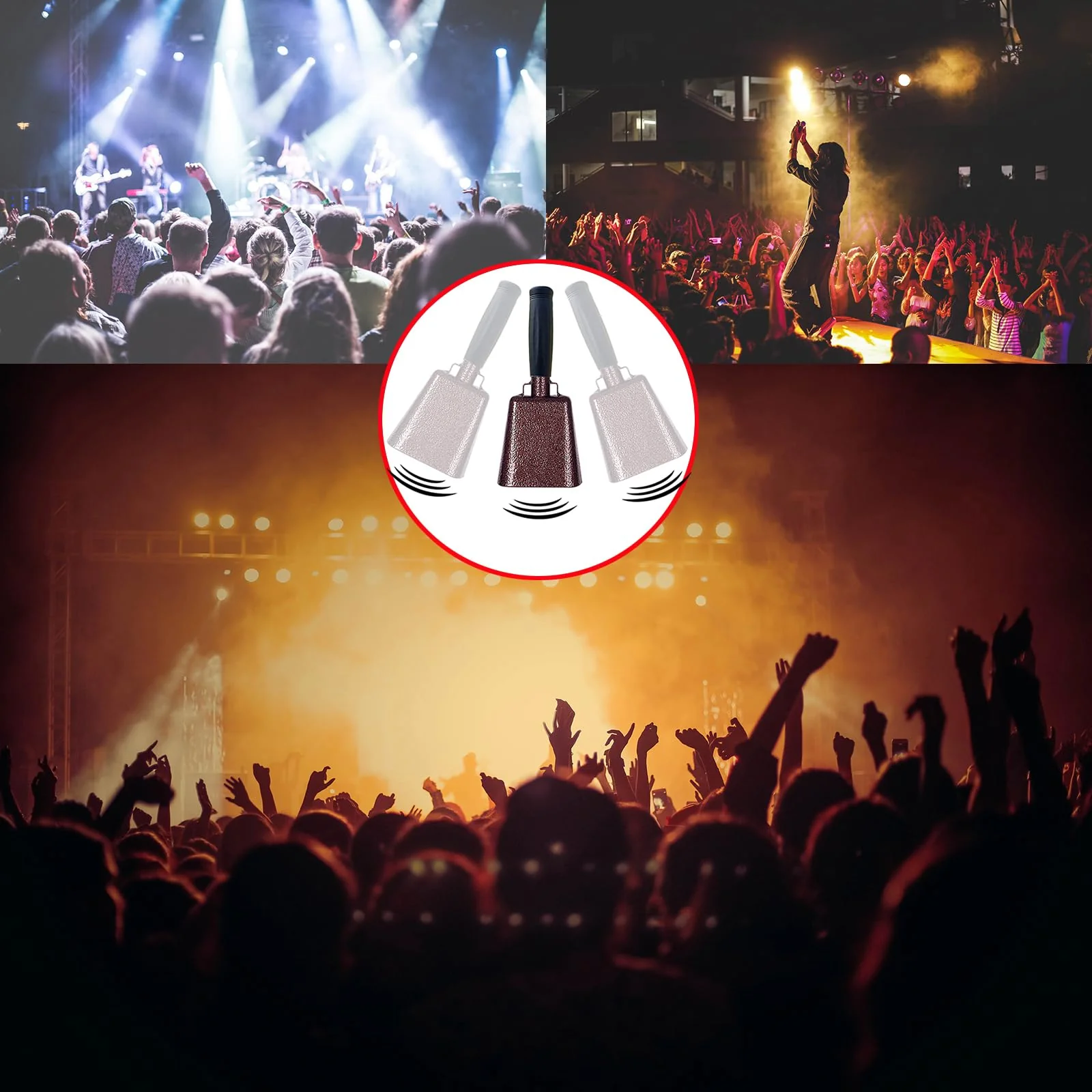 8’’ Steel Cow Bell with Handle, Noise Maker Cowbell, Cheering Loud Hand Call Bell for Sport Events Football Soccer Hockey Baseball Basketball Games Party Concert Graduations School Wedding Farm Ranch 8inch-copper - Image 4