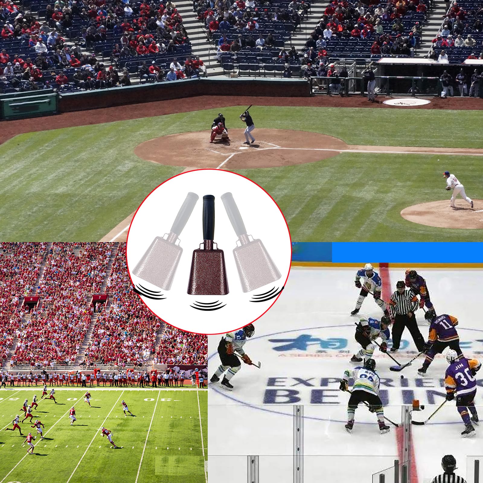 8’’ Steel Cow Bell with Handle, Noise Maker Cowbell, Cheering Loud Hand Call Bell for Sport Events Football Soccer Hockey Baseball Basketball Games Party Concert Graduations School Wedding Farm Ranch 8inch-copper - Image 7