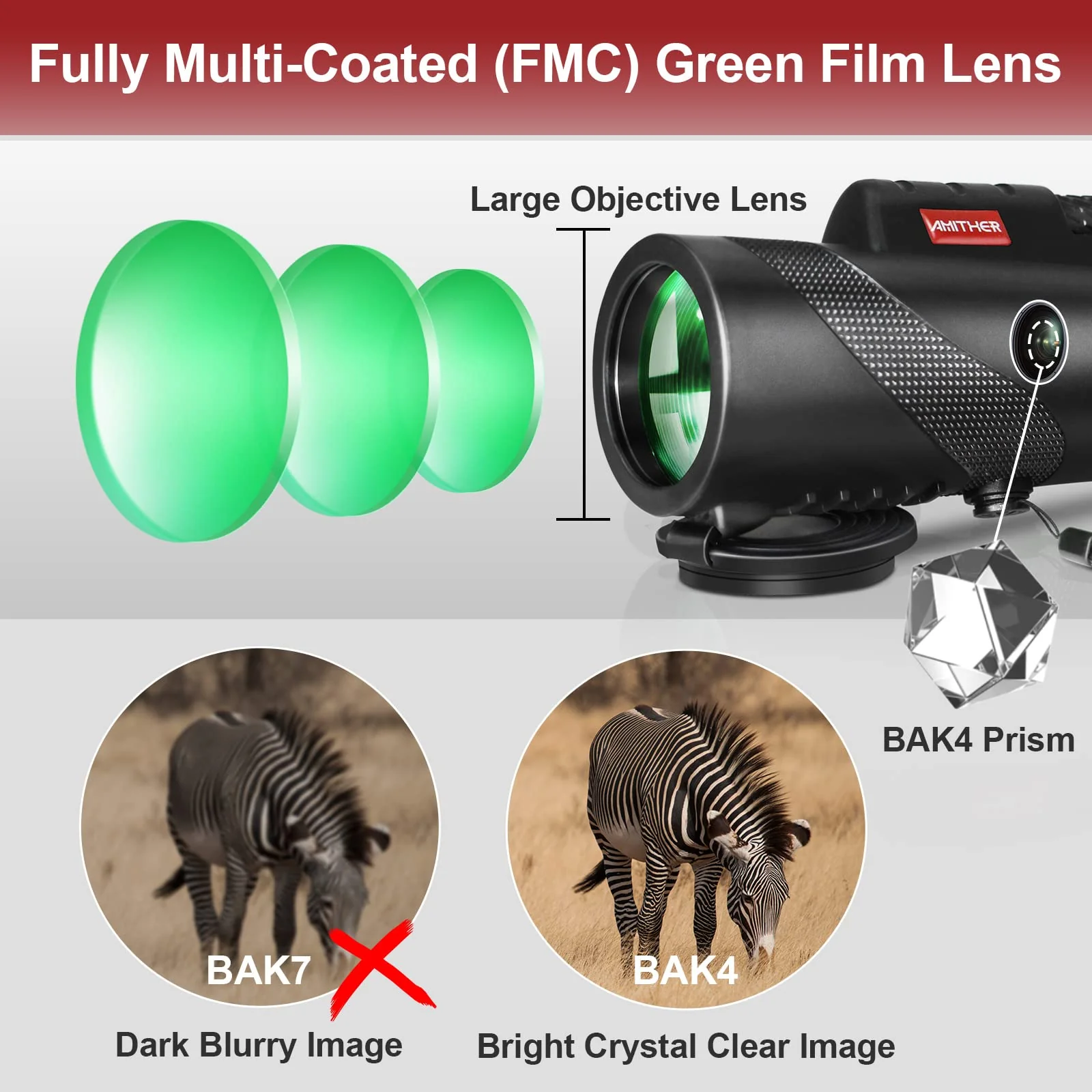 80x100 Monocular Telescope for Smartphones - High Powered HD Monocular with Tripod & Adapter, Low Light Vision for Adults - for Wildlife, Bird Watching, Hunting, Hiking 80x100 - Image 3