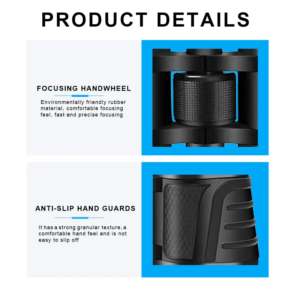 80x80 HD Binoculars for Adults, Waterproof & Fogproof with BAK-4 Prism & Fully Multi-Coated Lens, High Power Binoculars for Bird Watching, Hunting, Travel (Black) Black - Image 4