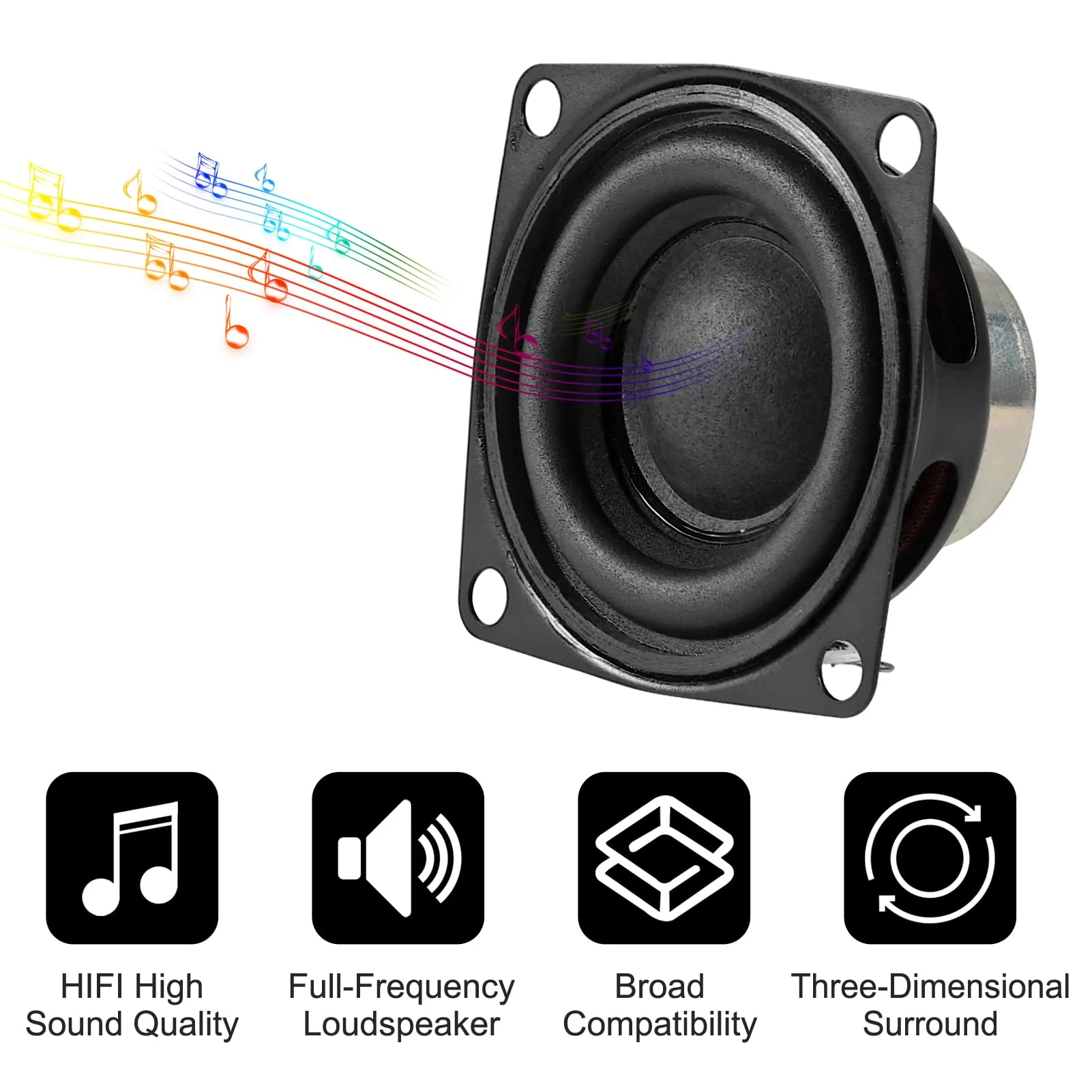 8pcs 2inch 4Ohm 10W Full Range Audio Speaker Stereo Woofer Loudspeaker for Arduino (8pcs) 8pcs - Image 5