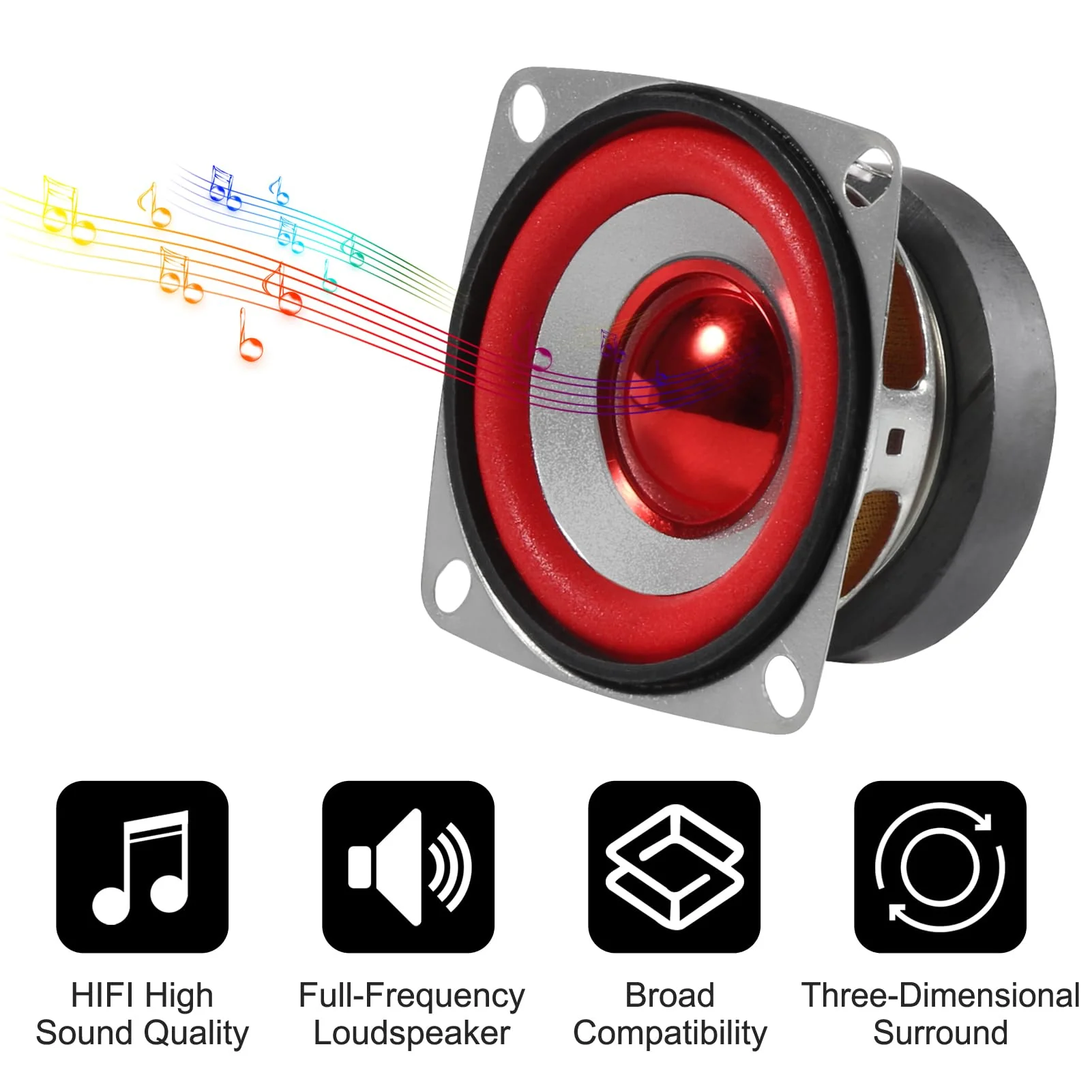 8pcs 4Ohm 5W Full Range Audio Speaker Stereo Woofer Loudspeaker for Arduino Replacement 8pcs - Image 5