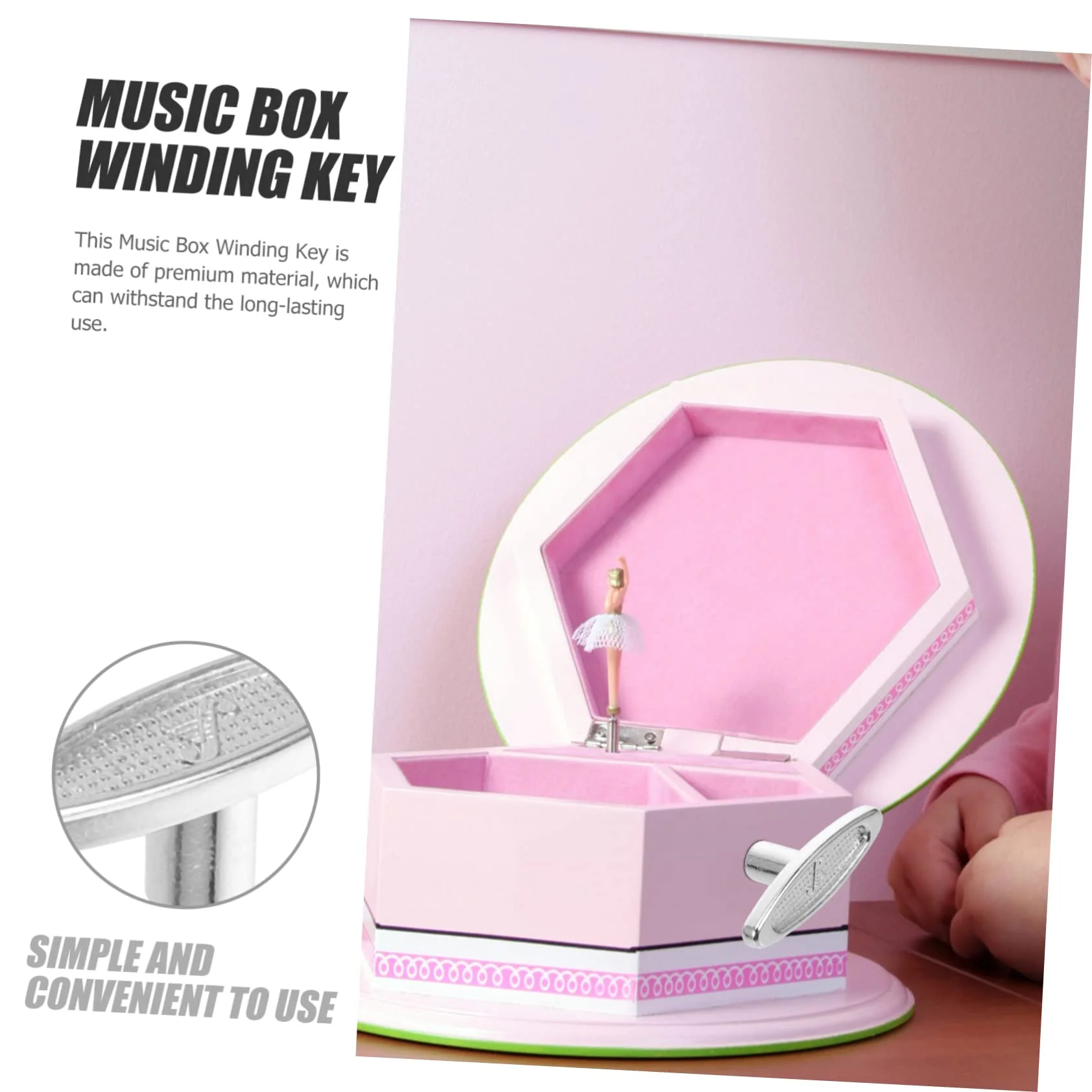 8pcs Music Box Knob Musical Mechanism Key Snow Globe Repair Kit Musical Movements Windup Jewelry Toy Key Music Jewelry Toys Winding Keys for Windup Metal Iron Replace to Rotate Silver 2.5x1cm - Image 6