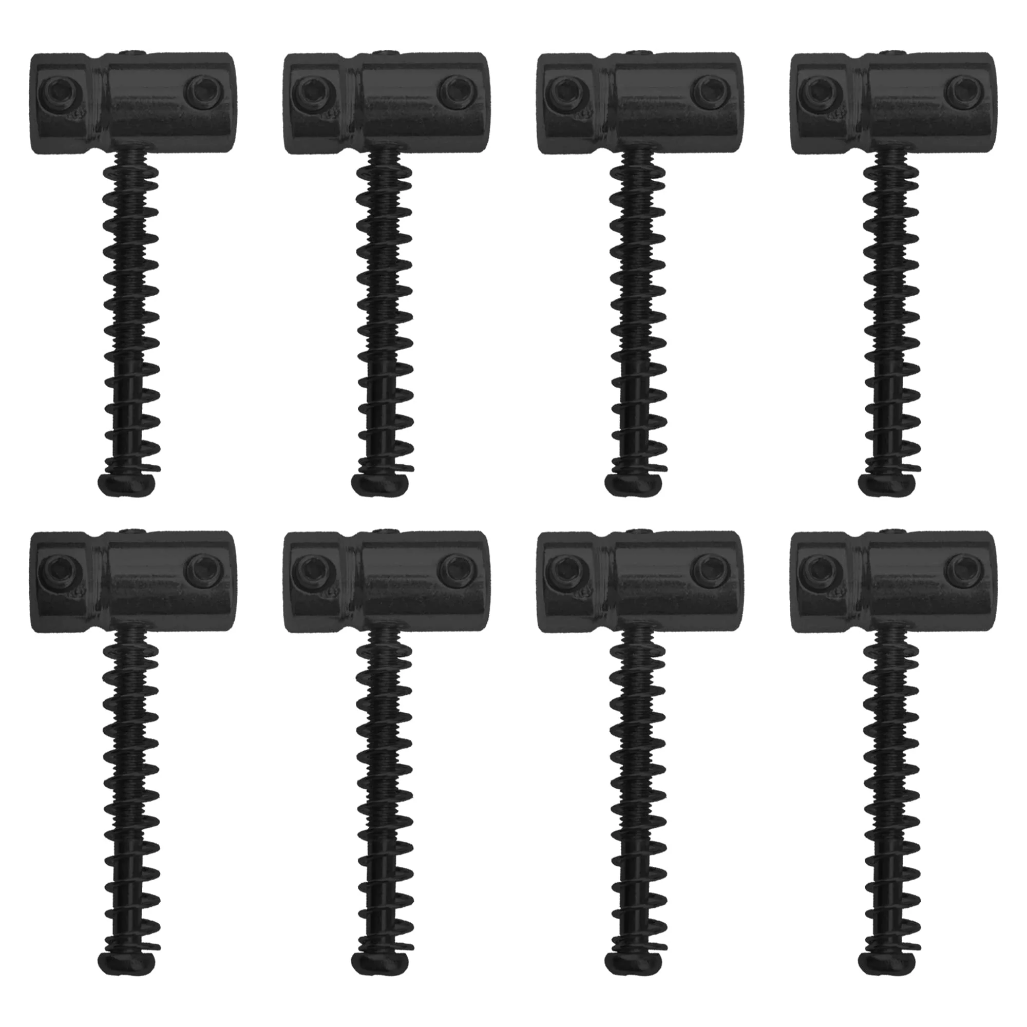 8Pcs Yootones Guitar String Saddle Code Guitar Bridge Saddles Compatible with Bass Jazz Tele Electric Guitar Part (Black) Black