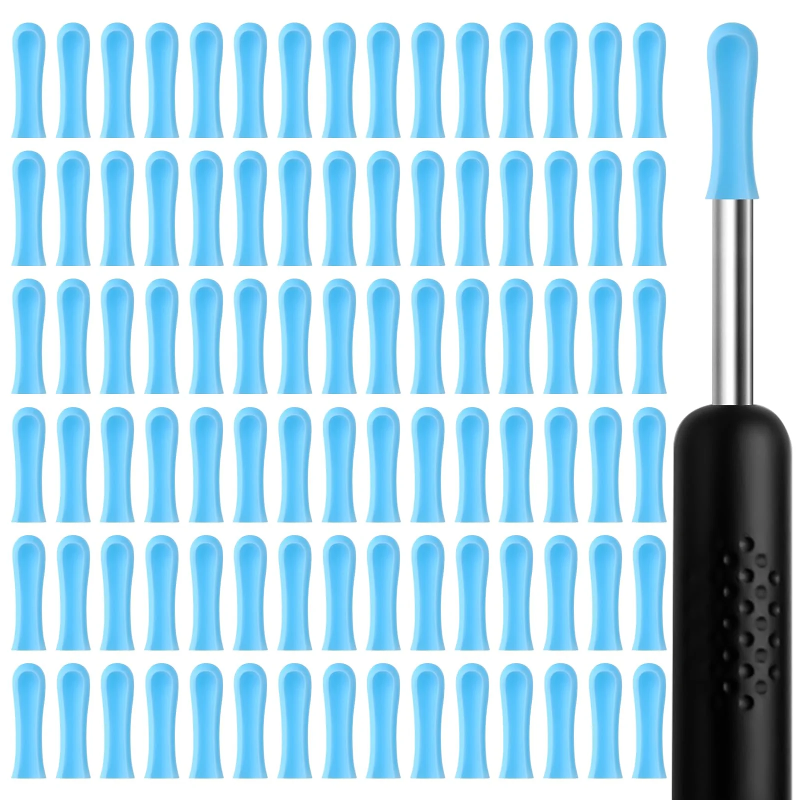 90 Pieces Silicone Ear Cleaner Head for Earwax Remover Ear Spoon Accessories for Ear Wax Removal Hearwax Remover Replacement Tip Interchangeable Tips for Ear Cleaner Smooth Soft EarCleaner Accessories