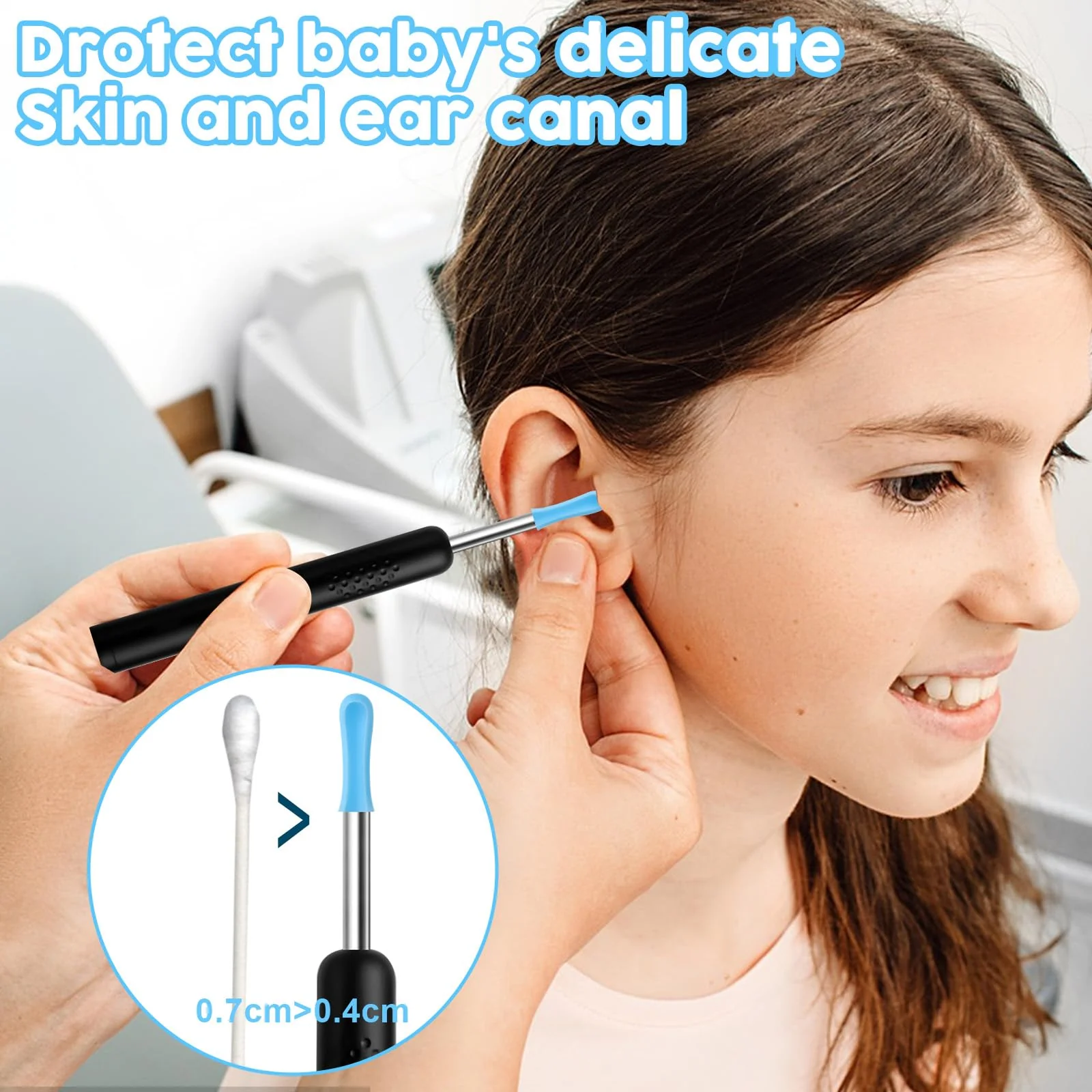 90 Pieces Silicone Ear Cleaner Head for Earwax Remover Ear Spoon Accessories for Ear Wax Removal Hearwax Remover Replacement Tip Interchangeable Tips for Ear Cleaner Smooth Soft EarCleaner Accessories - Image 4