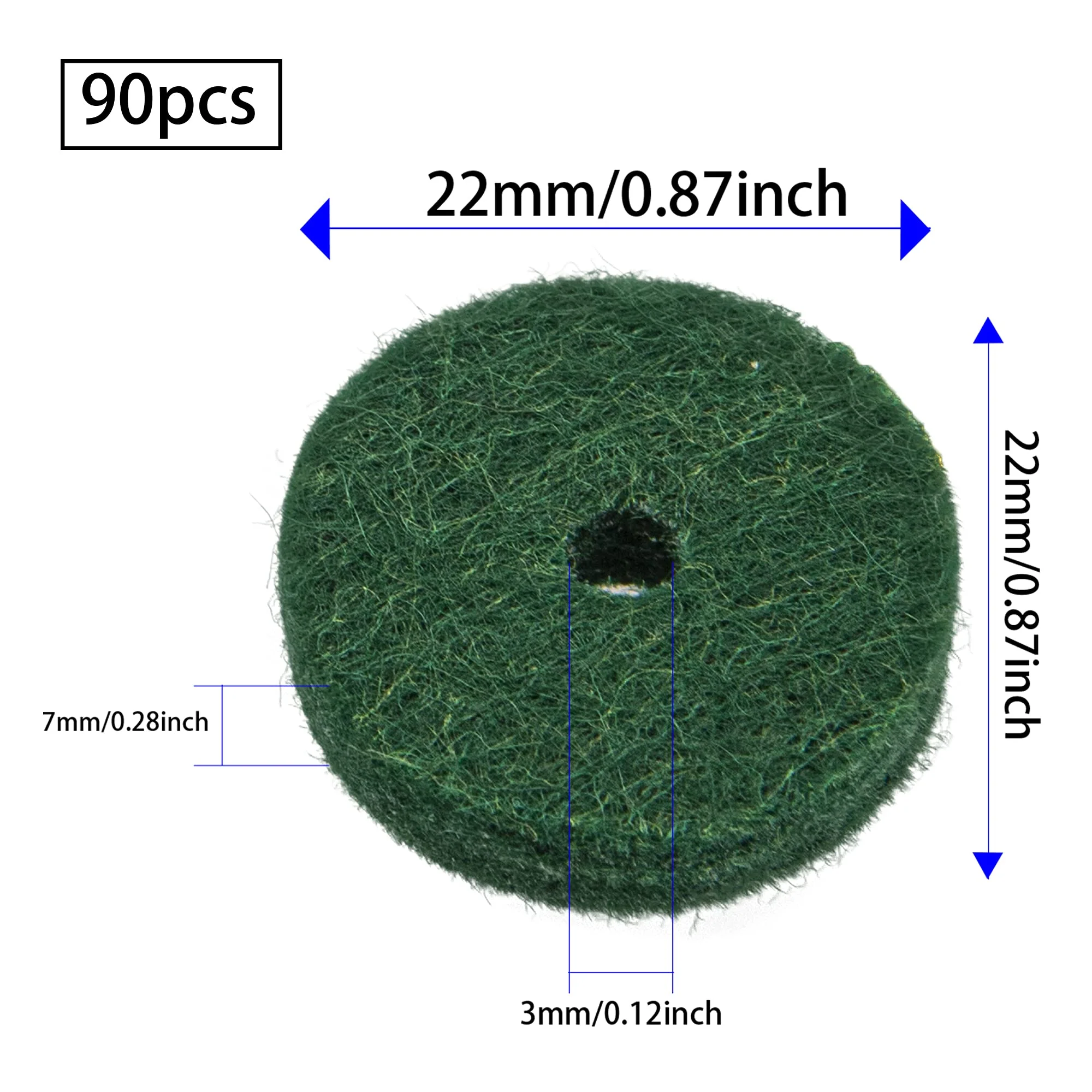 90Pcs Yootones Piano Felt Pads Accessory Washers Cushion Compatible with Keyboard Balance Front Rail Regulating Repair Parts Replacement (Green) - Image 5