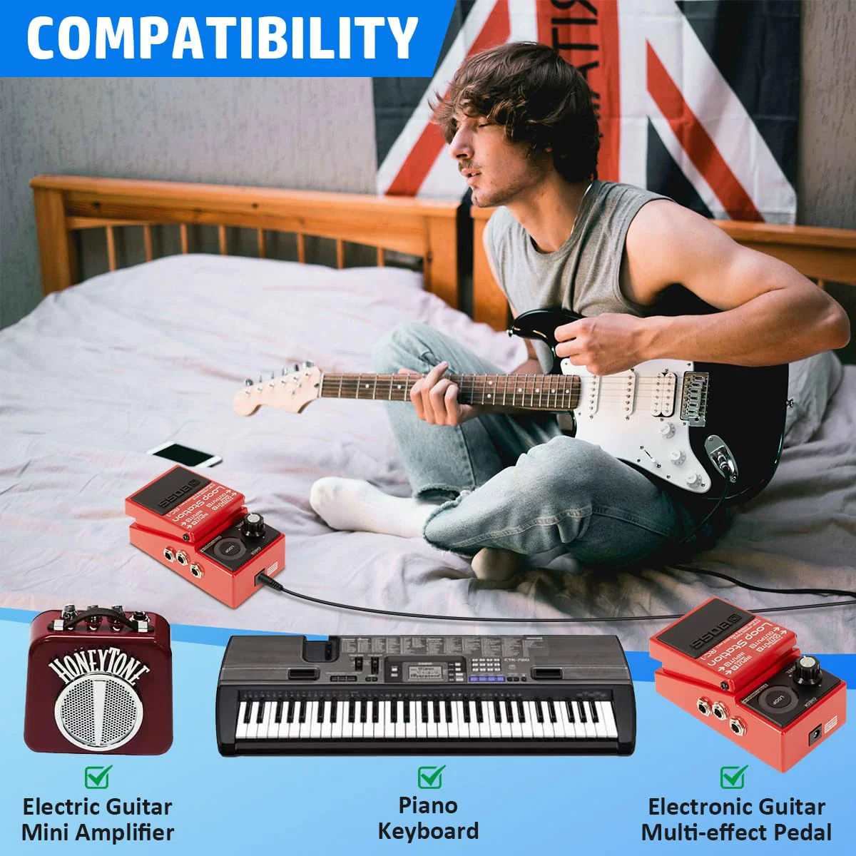9V AC Power Supply Adapter for Boss Katana-Mini Battery Powered Guitar Amplifier Replaces Boss PSA-120S Guitar Distortion Effects Pedal DS-1 RC-1 RC-3 TU-2 PSB-1U PSB1U Charger Cable Cord (6.5 ft) - Image 5