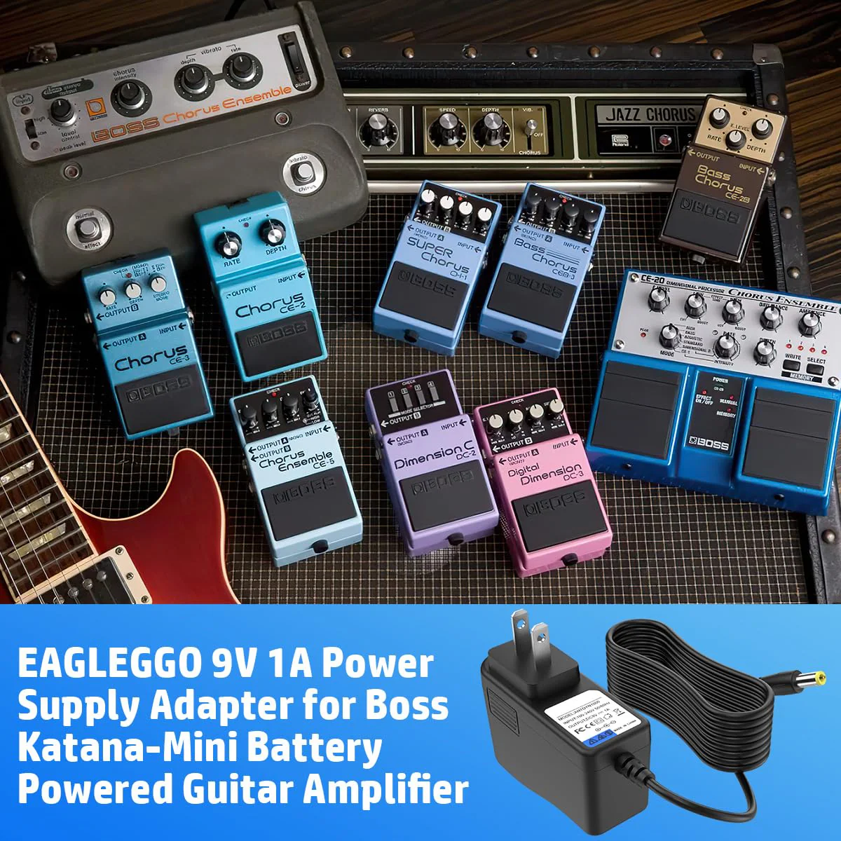 9V AC Power Supply Adapter for Boss Katana-Mini Battery Powered Guitar Amplifier Replaces Boss PSA-120S Guitar Distortion Effects Pedal DS-1 RC-1 RC-3 TU-2 PSB-1U PSB1U Charger Cable Cord (6.5 ft) - Image 8