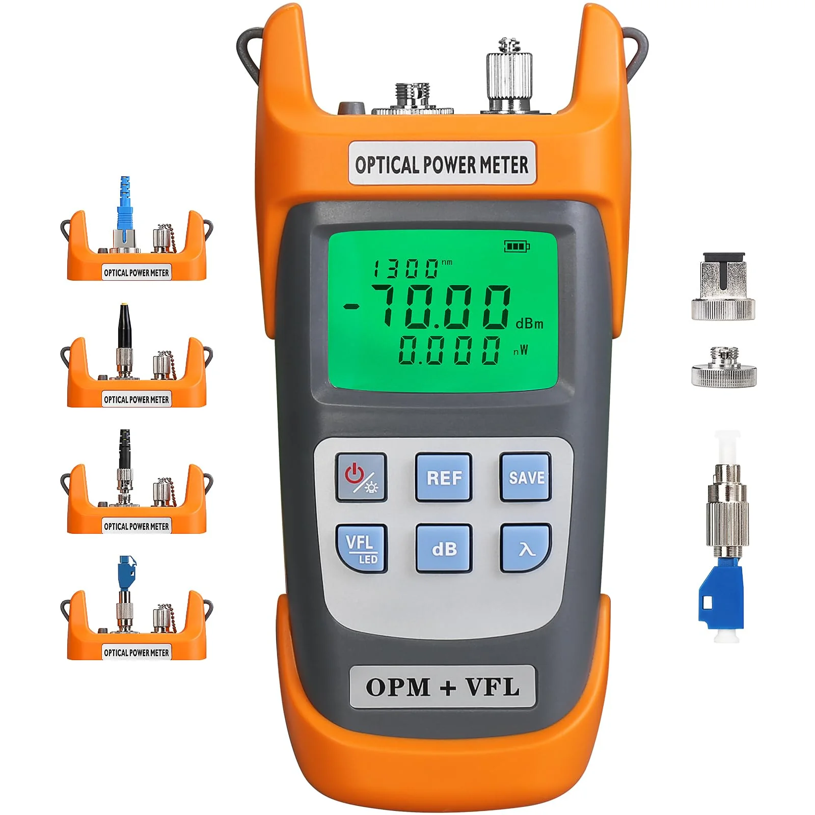 A-G710B Fiber Optic Power Meter Integrated Machine 30-70~+10dbm with LC Adapter SC/FC/ST Interface Adapter Fiber Optic Cable Tester Optical Power Meter