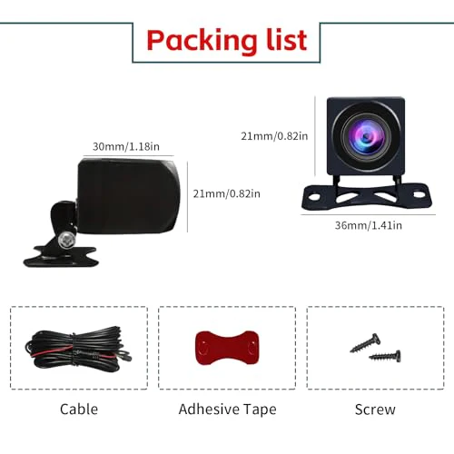 A Rear-View Camera is Designed for Portable CarPlay Products Under The Luzeterna Brand. 1080P HD Night Vision Backup Camera Supports Rear Recording Function. - Image 2