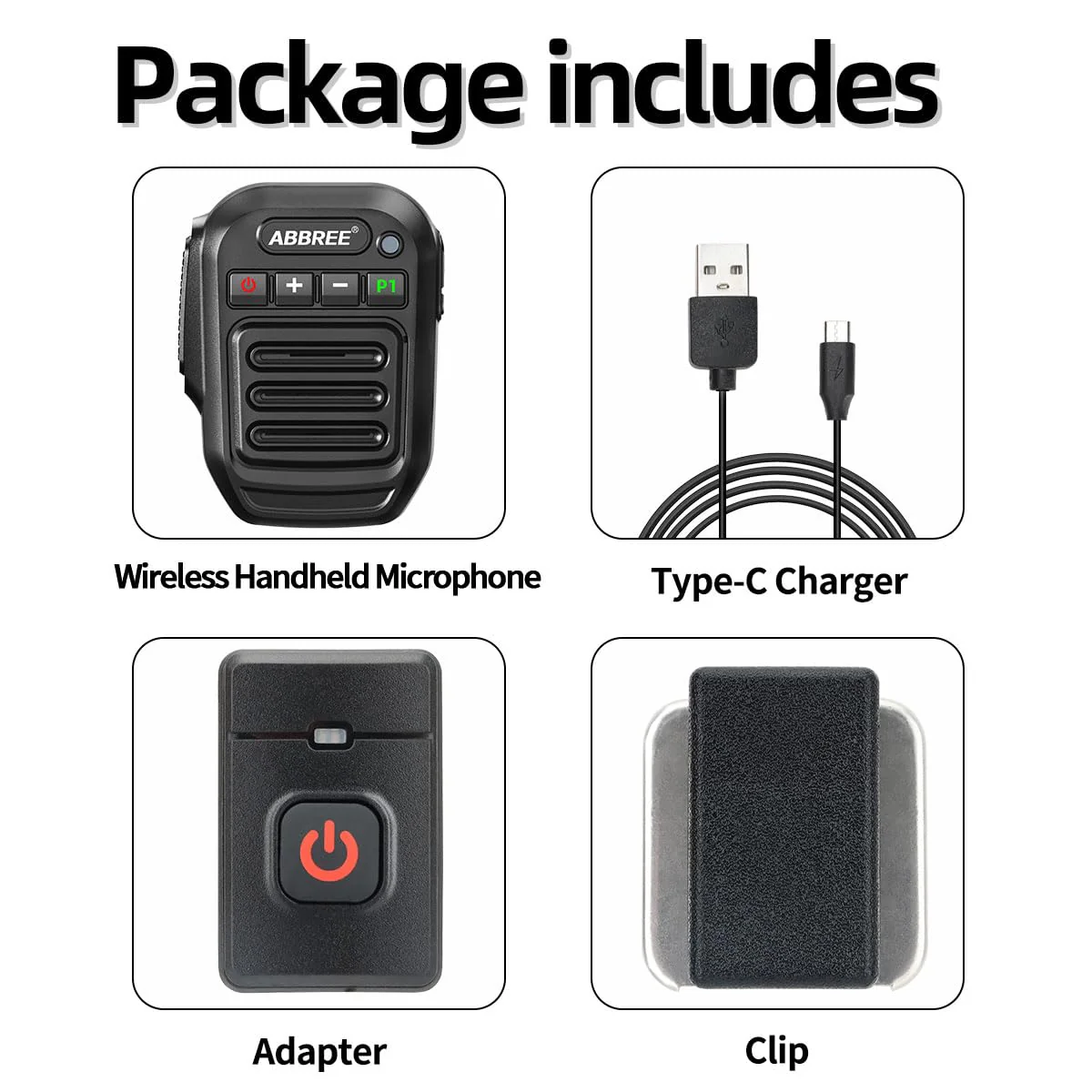 ABBREE Ham Radio Wireless Handheld Speaker Mic, 2 Pin Shoulder Microphone for Baofeng 5RM UV-5R,BF-F8HP PRO,AR-152,K5PLUS,GM-15Pro,UV-5G Plus UV-32 GM21 Walkie Talkie Accessories (Black) Black - Image 7