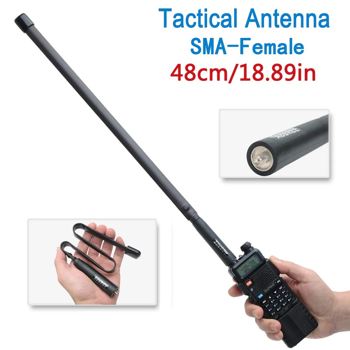 ABBREE SMA-Female Ham Radio Antenna VHF/UHF 18.8-inch 144/430MHz High Gain Foldable CS Tactical Antenna for Baofeng UV-5R BF-F8HP 5RM K5PLUS UV-21R AR-152 Quansheng K6 UVK5(8) Radio Accessories (2) - Image 5