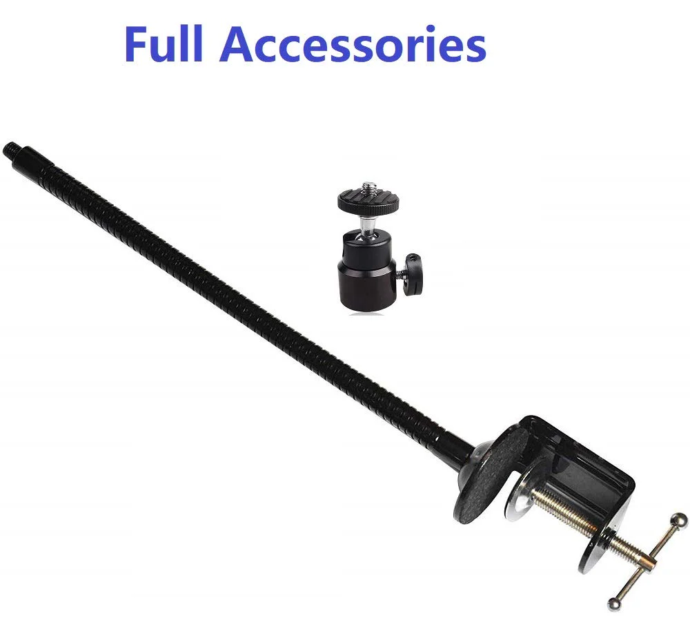 AceTaken Webcam Stand - 25 inch Gooseneck Clamp Desk Webcam Mount Arm for Logitech Webcam C920s C920 C930e C922x C930 C922 C925e C615 Brio - Image 7