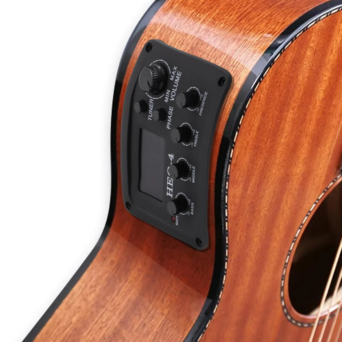 Acoustic 4 Band EQ Equalizer Guitar Preamp Piezo Pickup Tuner Acoustic Guitar Preamp Amplifier Equalizer Tuner (HEQ-4) HEQ-4 - Image 3