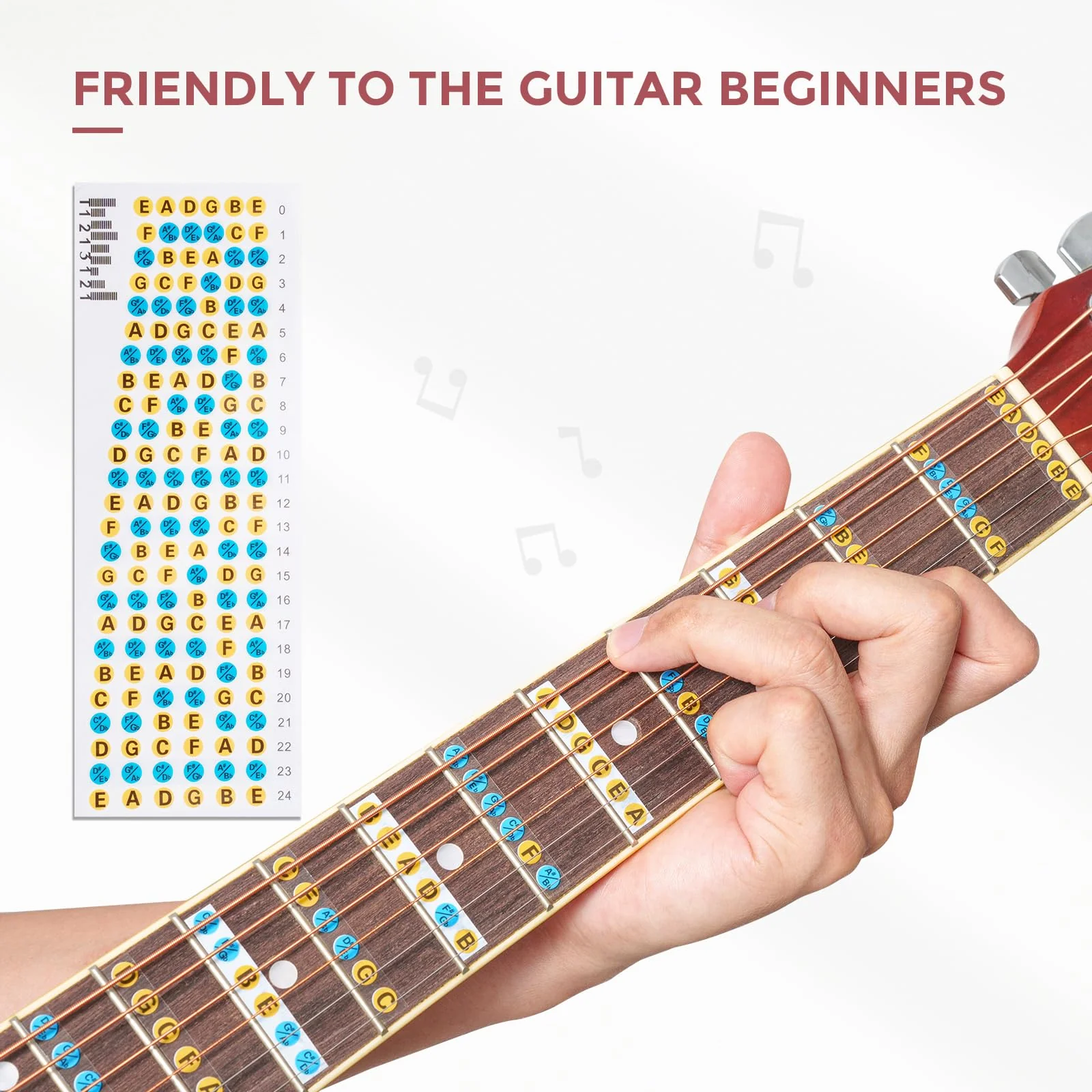 Acoustic Guitar Accessories Kit Strings Replacement Including Strings, Capo, Guitar Tuner, Picks,3-in-1 Winder, Bridge Pins, Picks for Guitar Players Beginners, 59PCS - Image 9