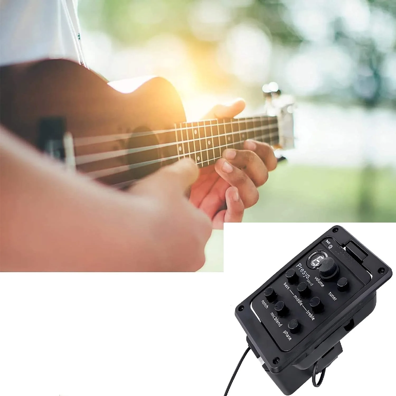 Acoustic Guitar EQ Equalizer Guitar Pickup Tuner Amplifier Guitar Preamp Onboard Guitar Pickup Guitar Tool for Acoustic Guitar Musical Instrument shman 301 - Image 2