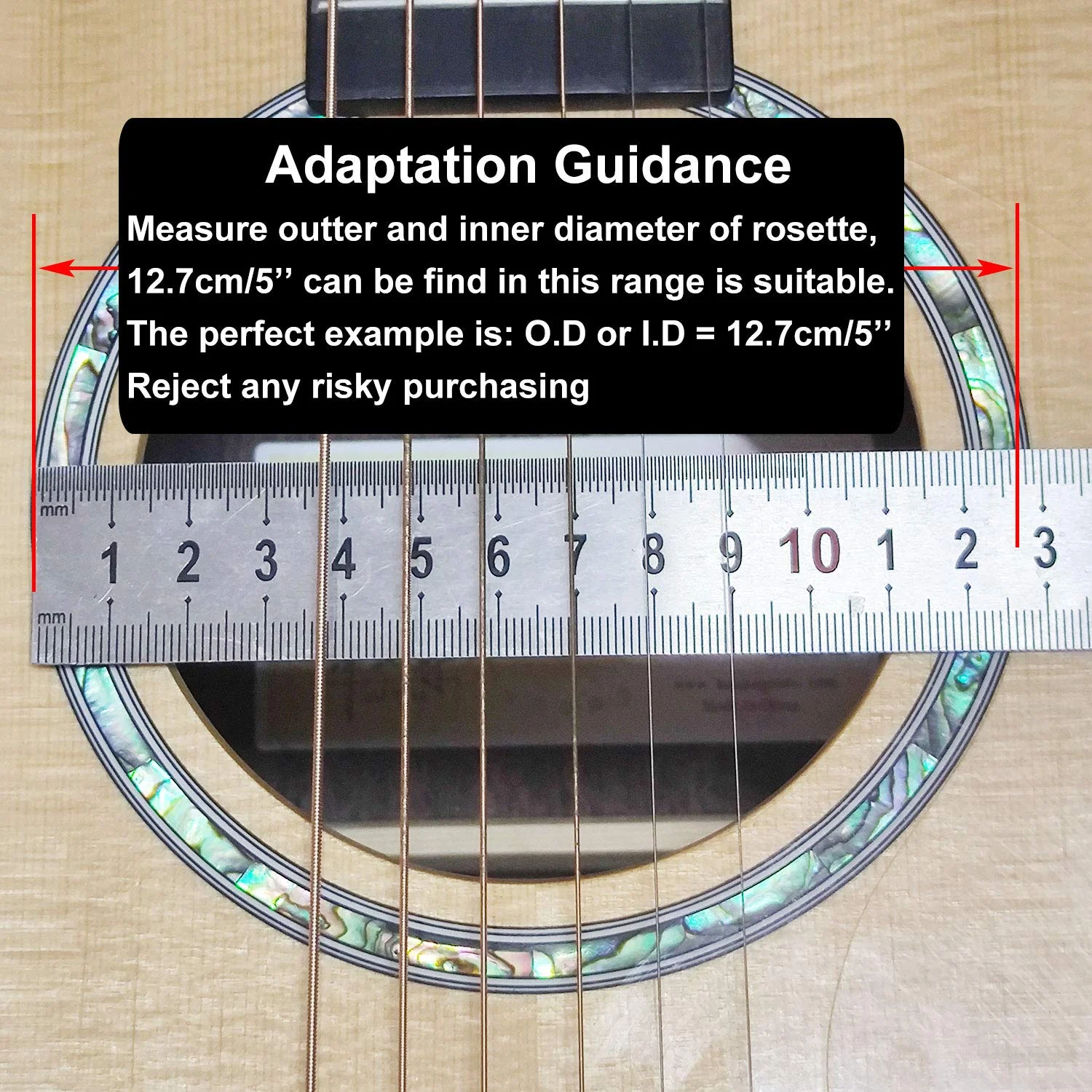 Acoustic Guitar Pick Guard for Most Martin - Right Hand Inlaid Abalone Flower - Image 7