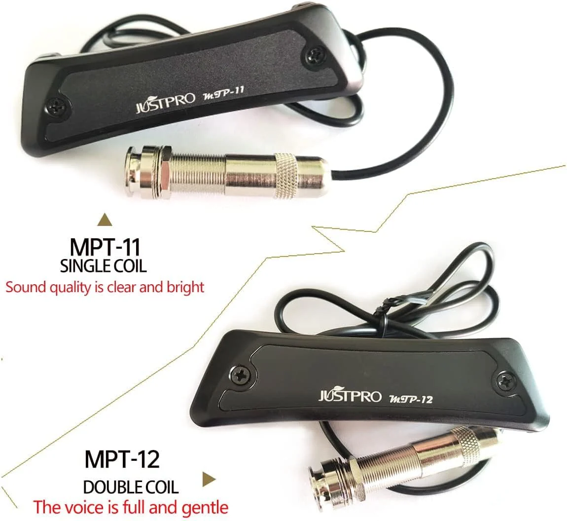 Acoustic Guitar Pickup, Humbucker Magnetic Passive Sound-Hole Guitar Pickups with Audio Output for Acoustic Guitar Double Coil Black - Image 4