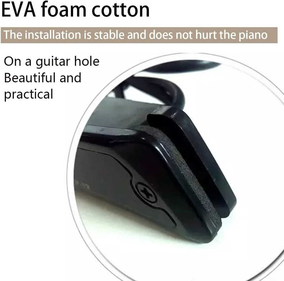 Acoustic Guitar Pickup, Humbucker Magnetic Passive Sound-Hole Guitar Pickups with Audio Output for Acoustic Guitar Double Coil Black - Image 6