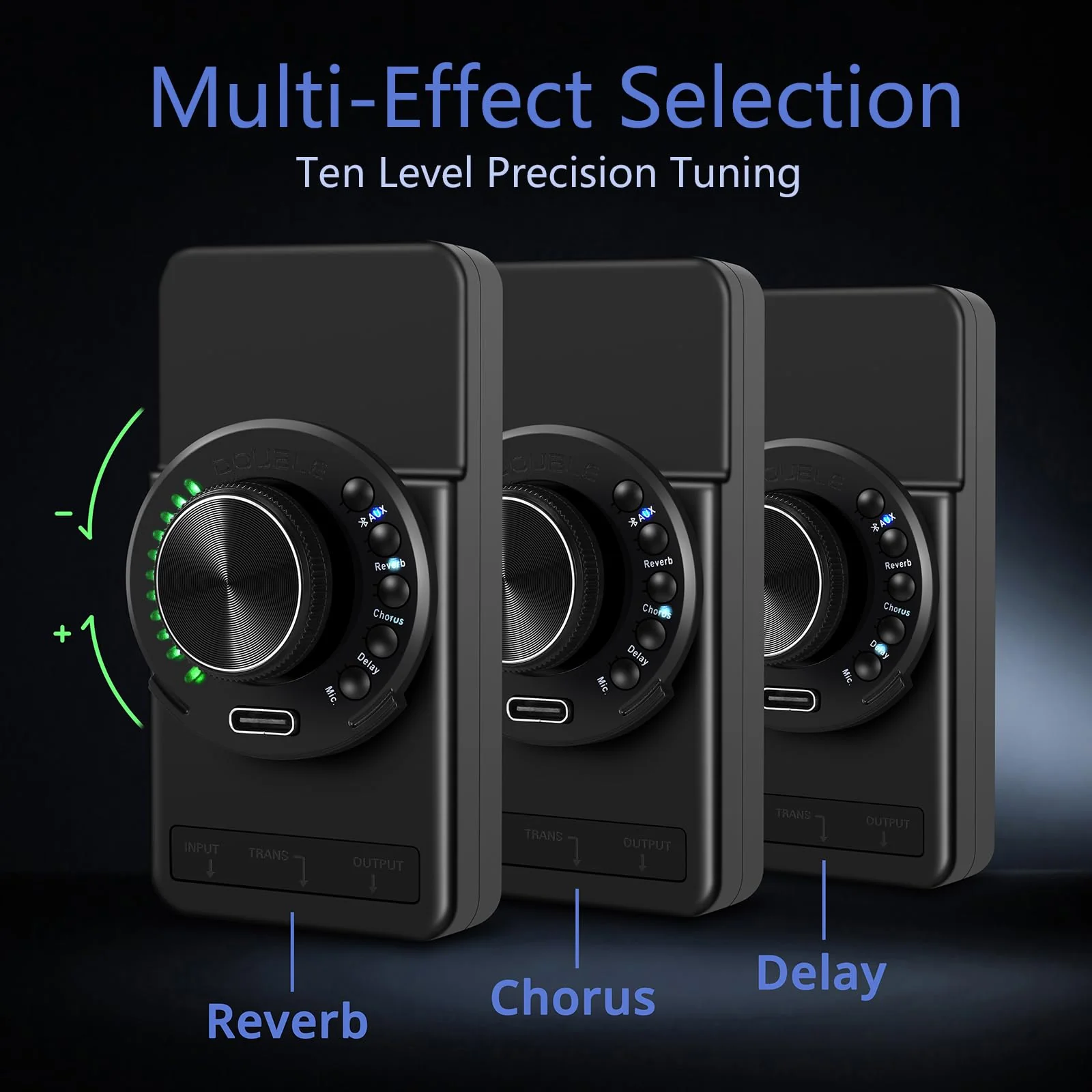 Acoustic Guitar Pickup New Concept Mini On-Board Bluetooth Guitar Preamp Recverb Chours Delay Effect Adjustable Piezo Pickup and Microphone Pickup Dula-Pickup System Wired Guitar Pickup Jet Black - Image 4