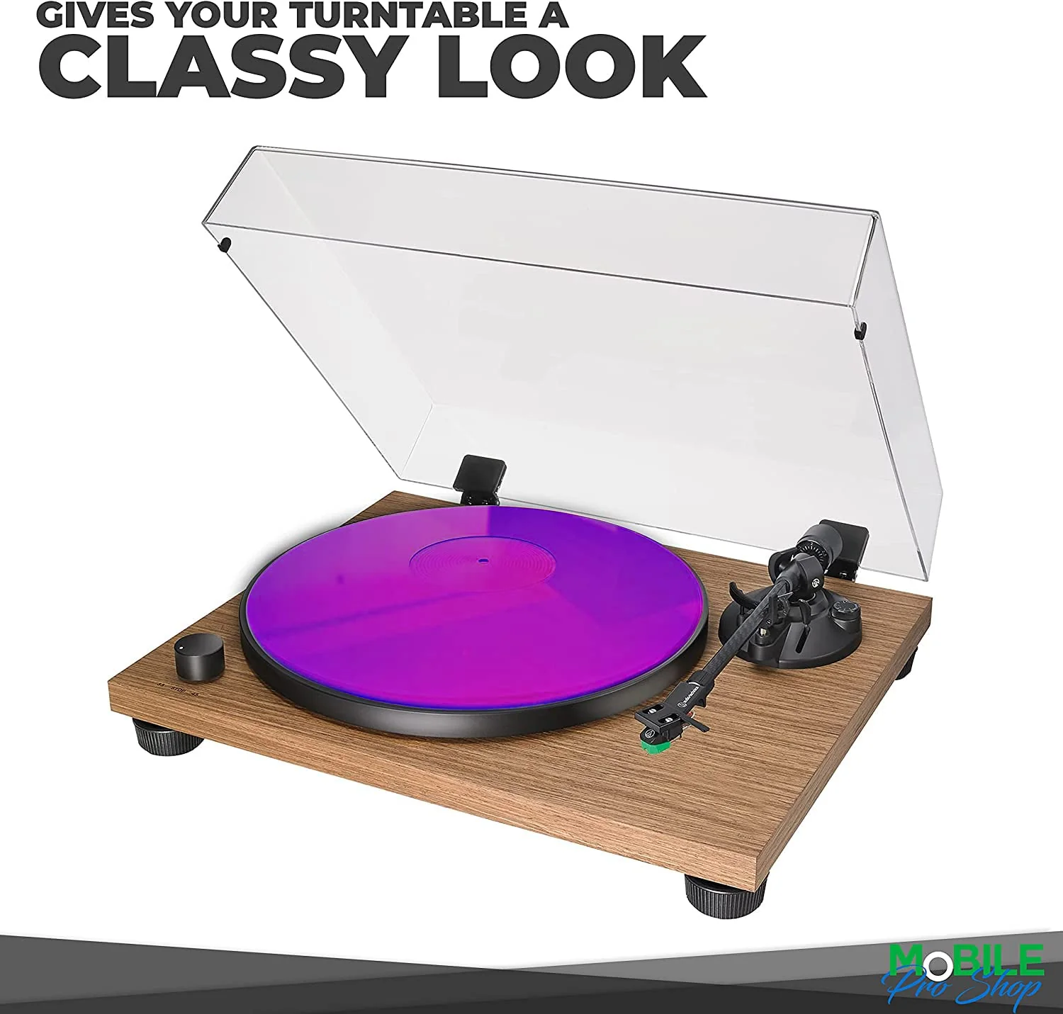 Acrylic Turntable Mat - Acrylic Slipmat for Vinyl LP Record Players - Improves Sound Quality & Provides Tighter Bass - Anti Static Platter mat (Purple_lit) Purple_lit - Image 2