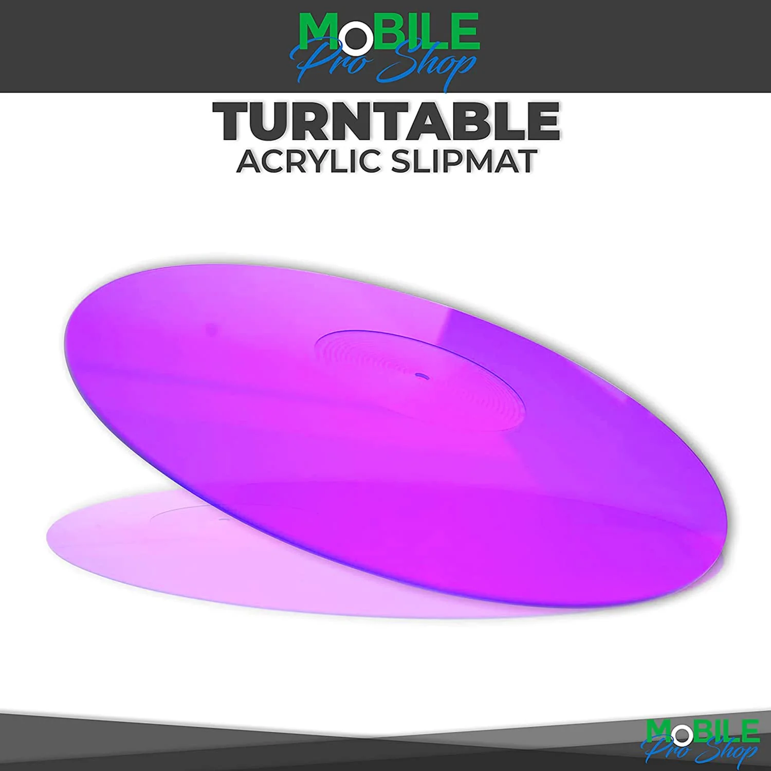 Acrylic Turntable Mat - Acrylic Slipmat for Vinyl LP Record Players - Improves Sound Quality & Provides Tighter Bass - Anti Static Platter mat (Purple_lit) Purple_lit - Image 3