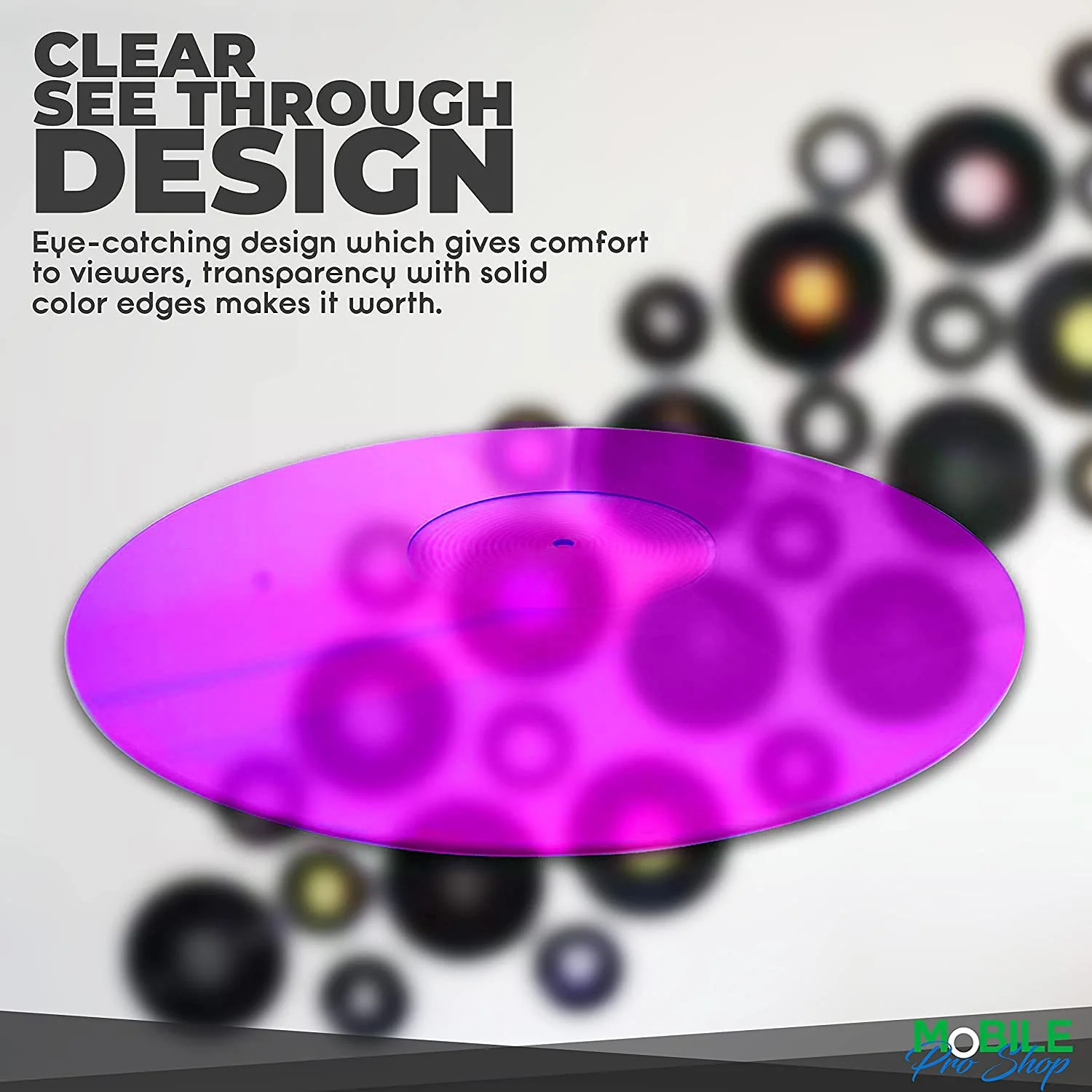 Acrylic Turntable Mat - Acrylic Slipmat for Vinyl LP Record Players - Improves Sound Quality & Provides Tighter Bass - Anti Static Platter mat (Purple_lit) Purple_lit - Image 5