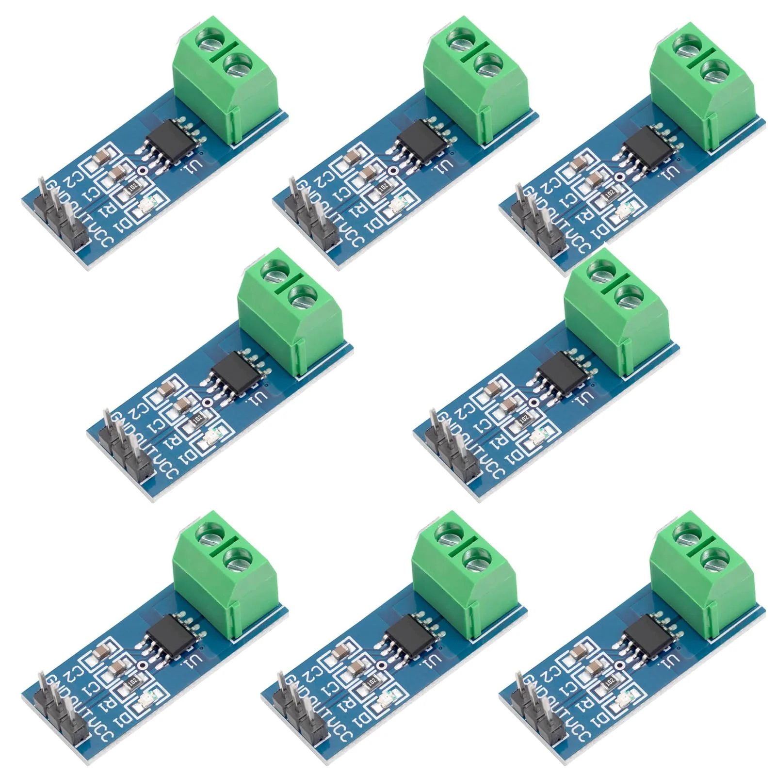 ACS712 Current Sensor 20A Amp Current Sensor Range Module Hall Effect Current Sensor Pack of 8