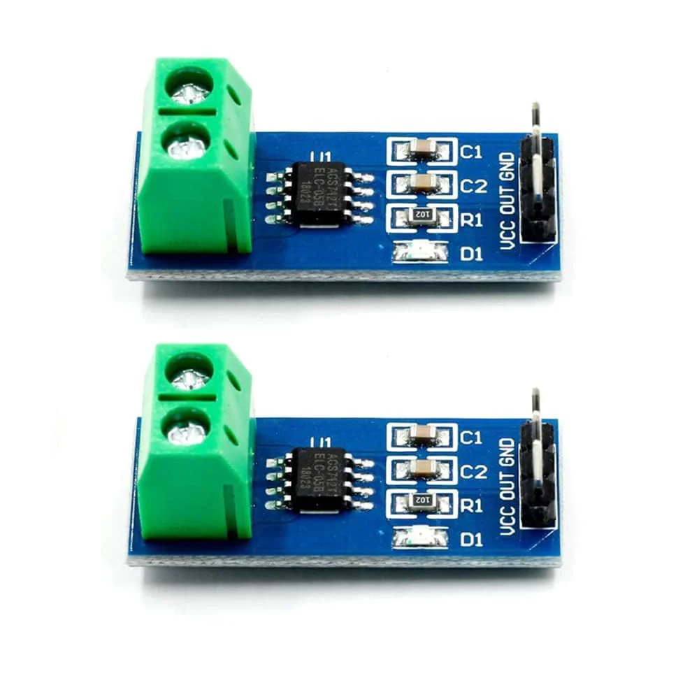 ACS712 Current Sensor ACS712ELCTR 5A/20A/30A for Arduino Raspberry Pi Current Sensor Analogue Output (5A) Pack of 2