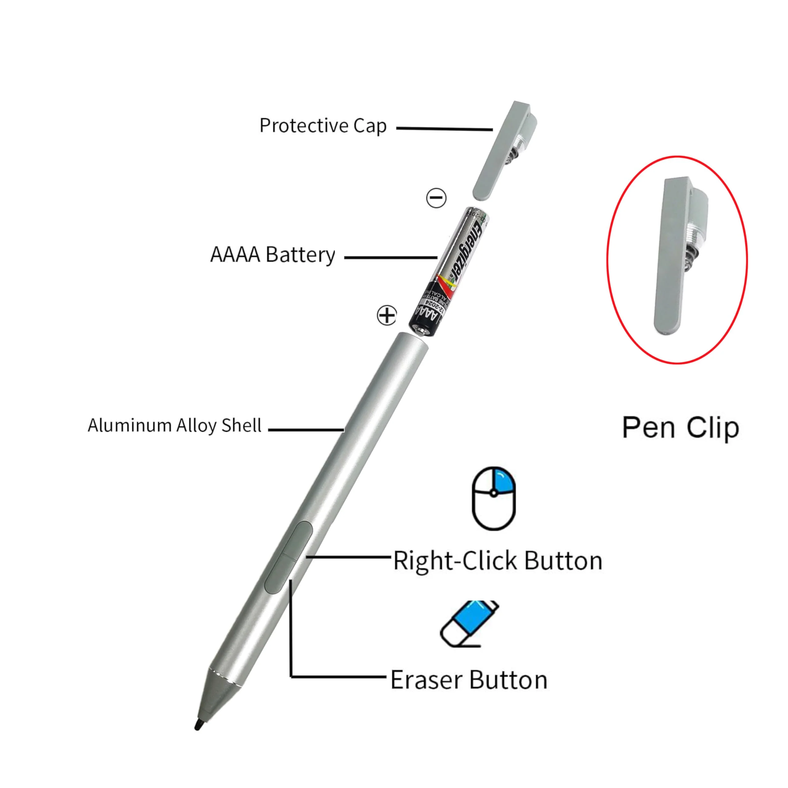 Active Pen G3 for HP Elite x2 1013 G3, HP EliteBook x360 G2/G3/G4,HP ProBook G1/G2, HP Elite Dragonfly Laptop Compatible with HP T4Z24AA 1FH00AA 4KL69AA 918171-001, Silver - Image 7