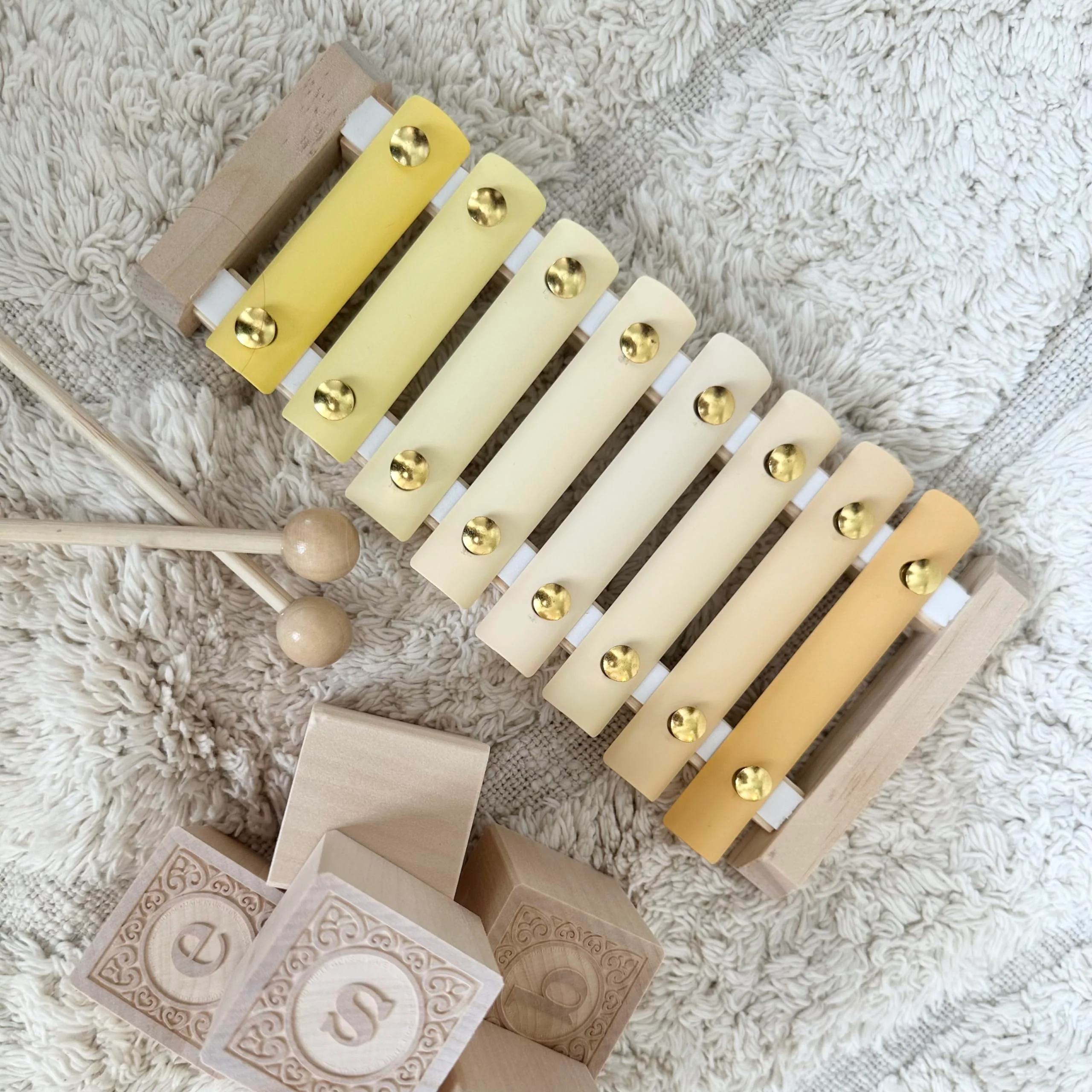 Addy&Oakley Neutral Xylophone-Gender Neutral Baby Toy-Montessori Toys-Toddler Musical Instruments-Boho Toddler Xylophone-Baby Gift-Kids Xylophone-Wooden Baby Toys-Xylophone for Toddlers 1-3 - Image 2