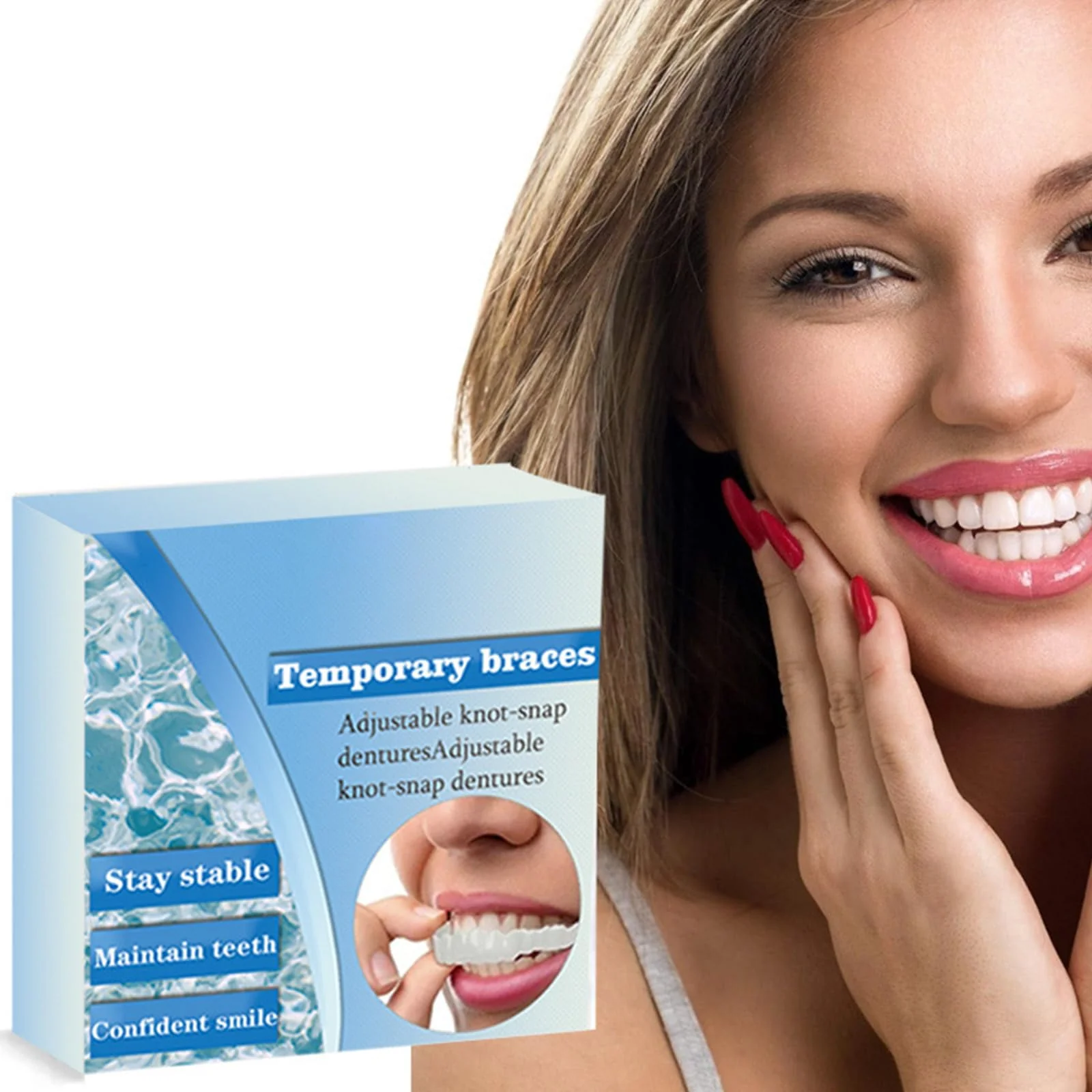 Adjustable Snap-On Denture - Temporary Mouth Guard, False Artificial Temporary Teeth Braces, Snap On Veneers for Men Women False Teeth, Silicone Non-porous Hood - Image 2
