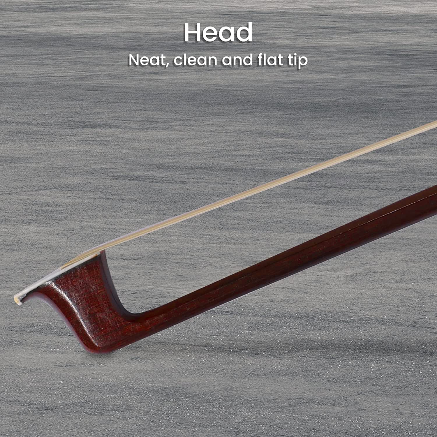 ADM 4/4 Full Size Student Violin Bow, Well Balanced Handmade Brazilwood Bow with Horsehair, Ebony Frog with Pearl Eye and Pearl Slide, Brown 4/4 Size - Image 3