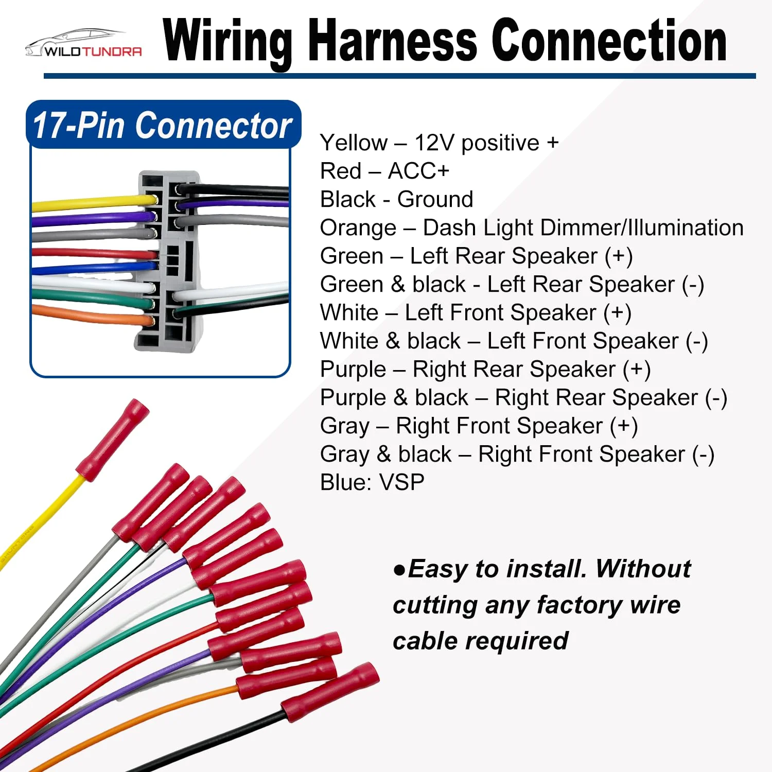 Aftermarket Radio Wiring Harness for Honda 2006-2014 Select, Car Stereo Wiring Harness with Antenna Adapter for Civic 06-11, CR-V 07-11 Odyssey Insight Acura RDX MDX 17Pin Radio Wire for Car Stereo - Image 6