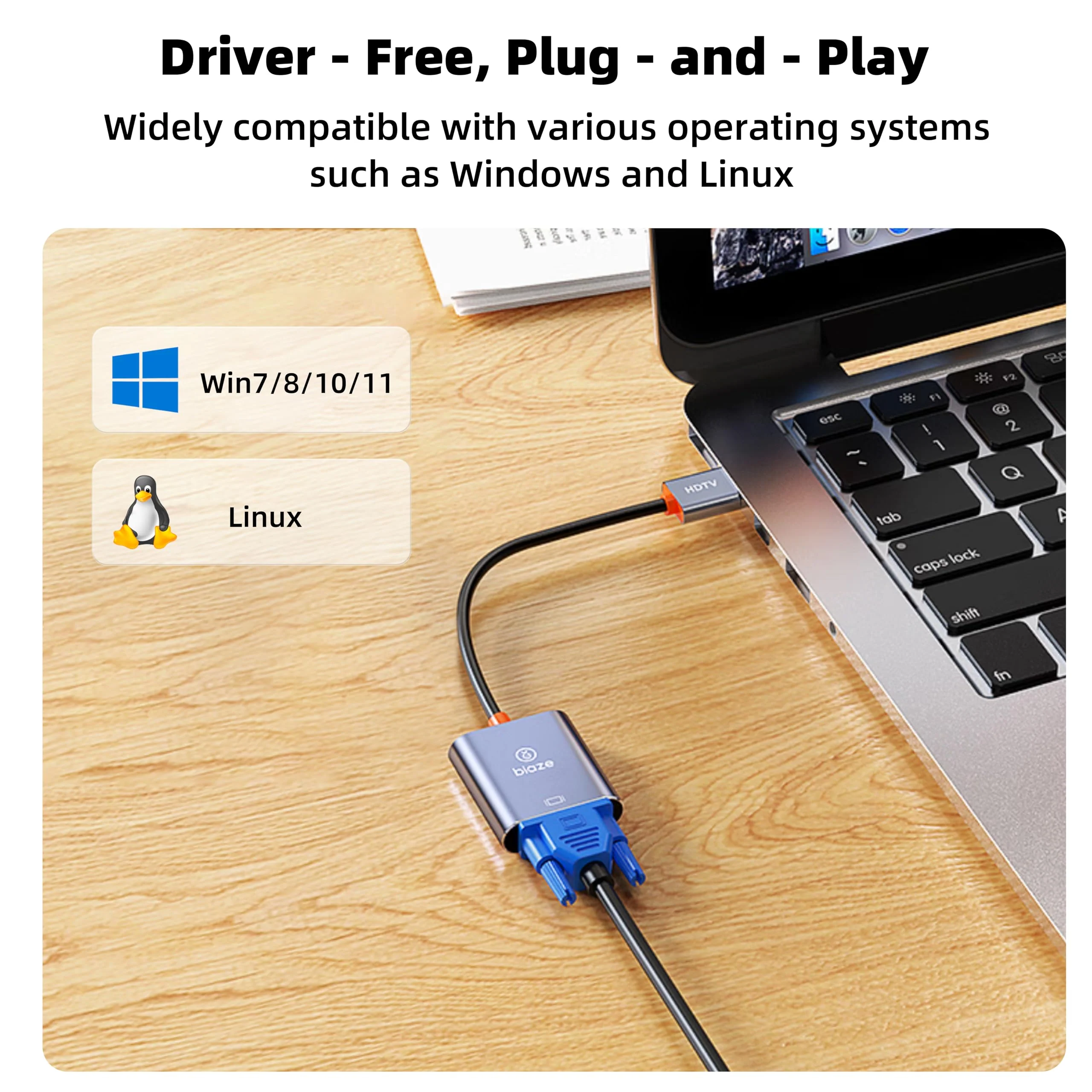 AG6202 Chip HDMI to VGA Adapter, 1080P Video Converter for Laptop PC TV Monitor Projector, Gold Plated Connector Cable (5pack) 5 - Image 4