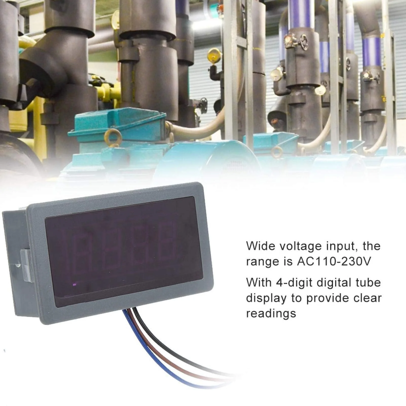 Agatige 220V AC Tachometer, 10-9999 Digital Speed Meter LED Display Panel Inductive Hall Effect Sensor - Image 2