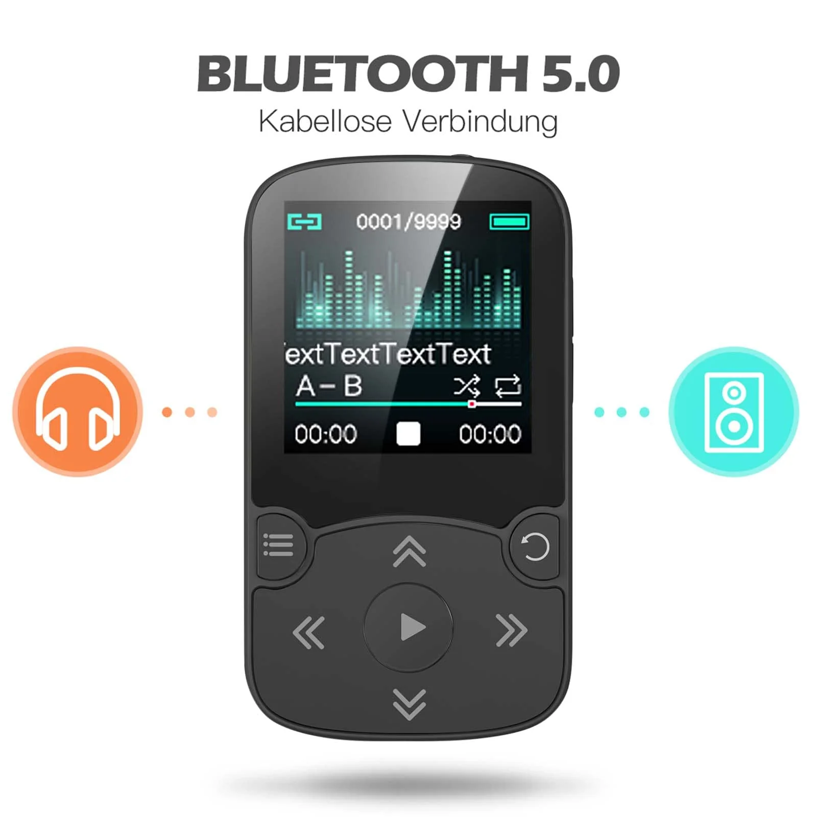 AGPTEK 32GB MP3 Player with Clip, Bluetooth 5.3 Lossless Sound with FM Radio, Voice Recorder for Sport Running, Supports up to 128GB TF Card, Black - Image 3