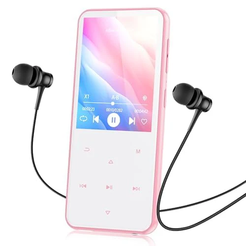 AGPTEK 64GB MP3 Player with Bluetooth, M3 2.4 inch Music Player with Speaker and FM Radio, Touch Buttons, Supports Up to 128GB(Pink) Pink - Image 9
