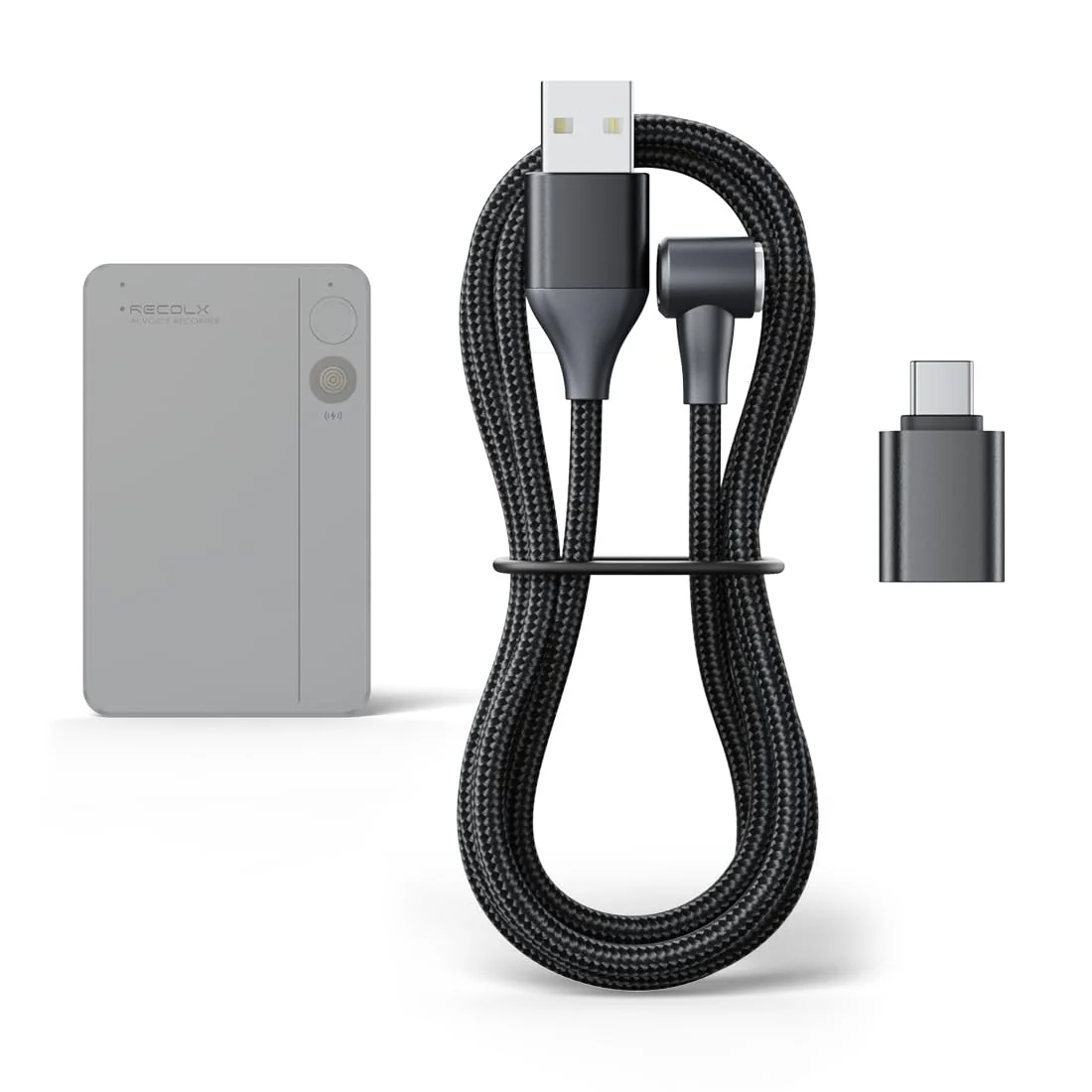 AI Voice Recorder Replacement Accessories for Recording & Transcription 2ft Connector Cord & OTG Adapter