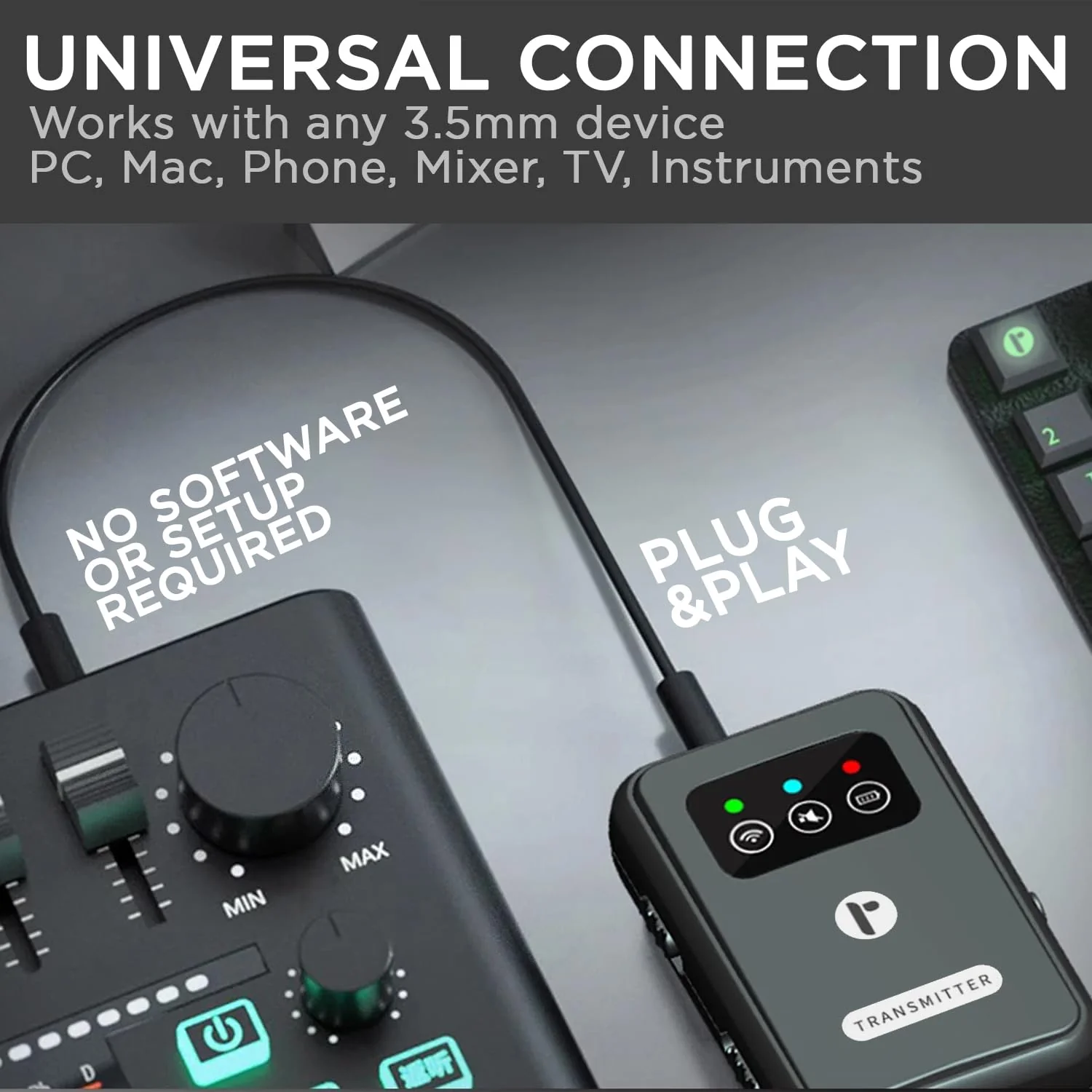 AirLink V2 - Wireless IEM 2.4 GHz Adapter with In Ear Monitor System, Automatic Pairing, Lossless Audio, 165ft Range, 12-Hour Battery Life, and Ultra-Low 5ms Latency - Perfect for Free Movement and Professional Use RL-IEM-W1 - Image 2